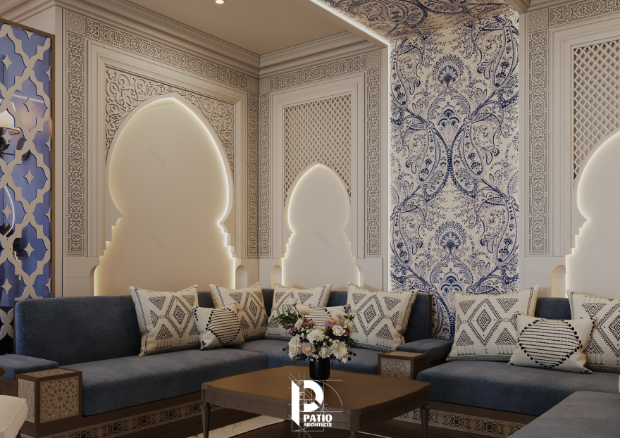 伊斯兰风格入口,会客厅及餐厅设计丨沙特阿拉伯吉达丨Patio Architects L.L.C.-15