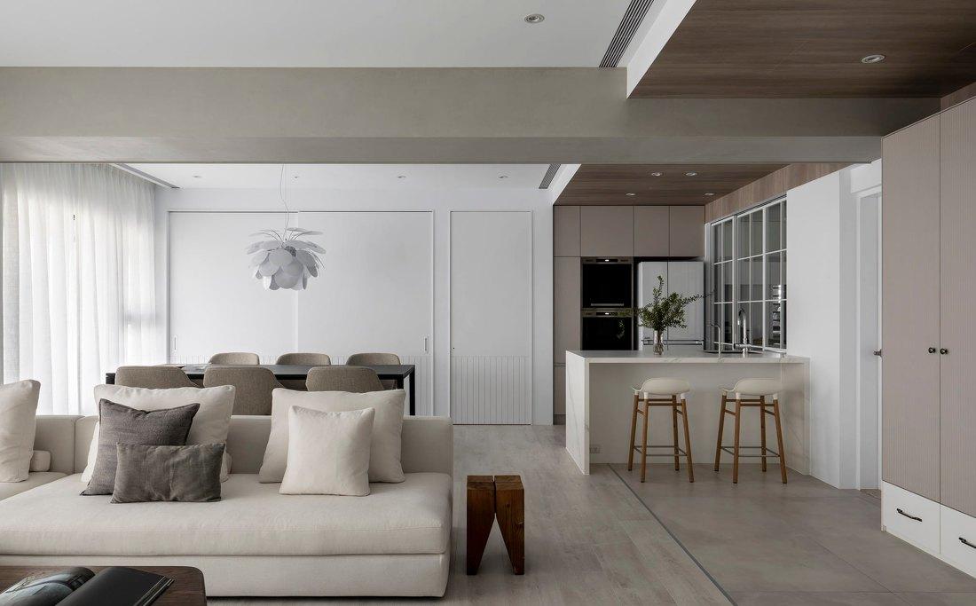 奶油系无主灯家居空间设计丨中国海淀丨周维平-12