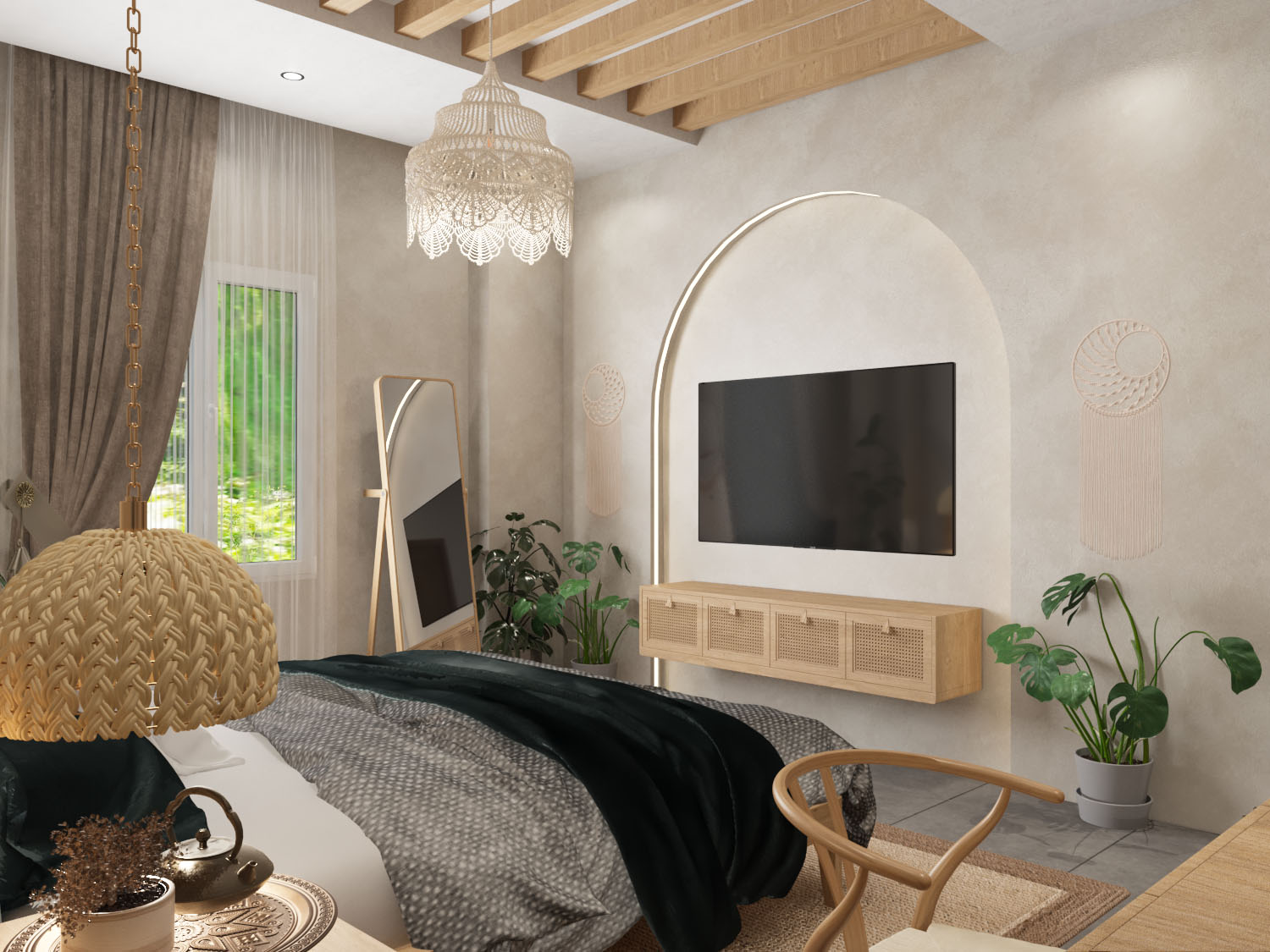 Bohemian Master bedroom-0