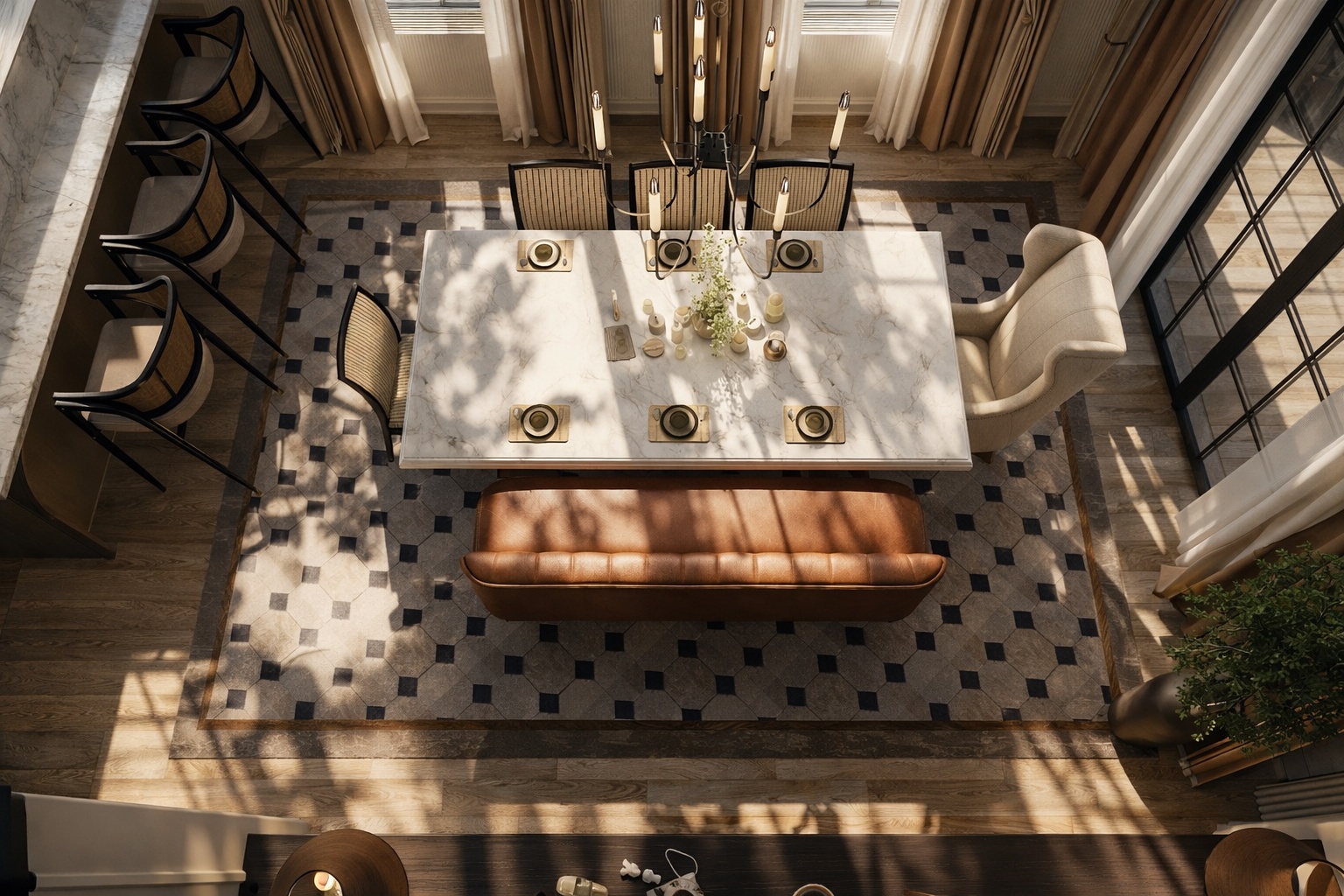 Modern Luxury Dining & Kitchen Interior Visualization-7