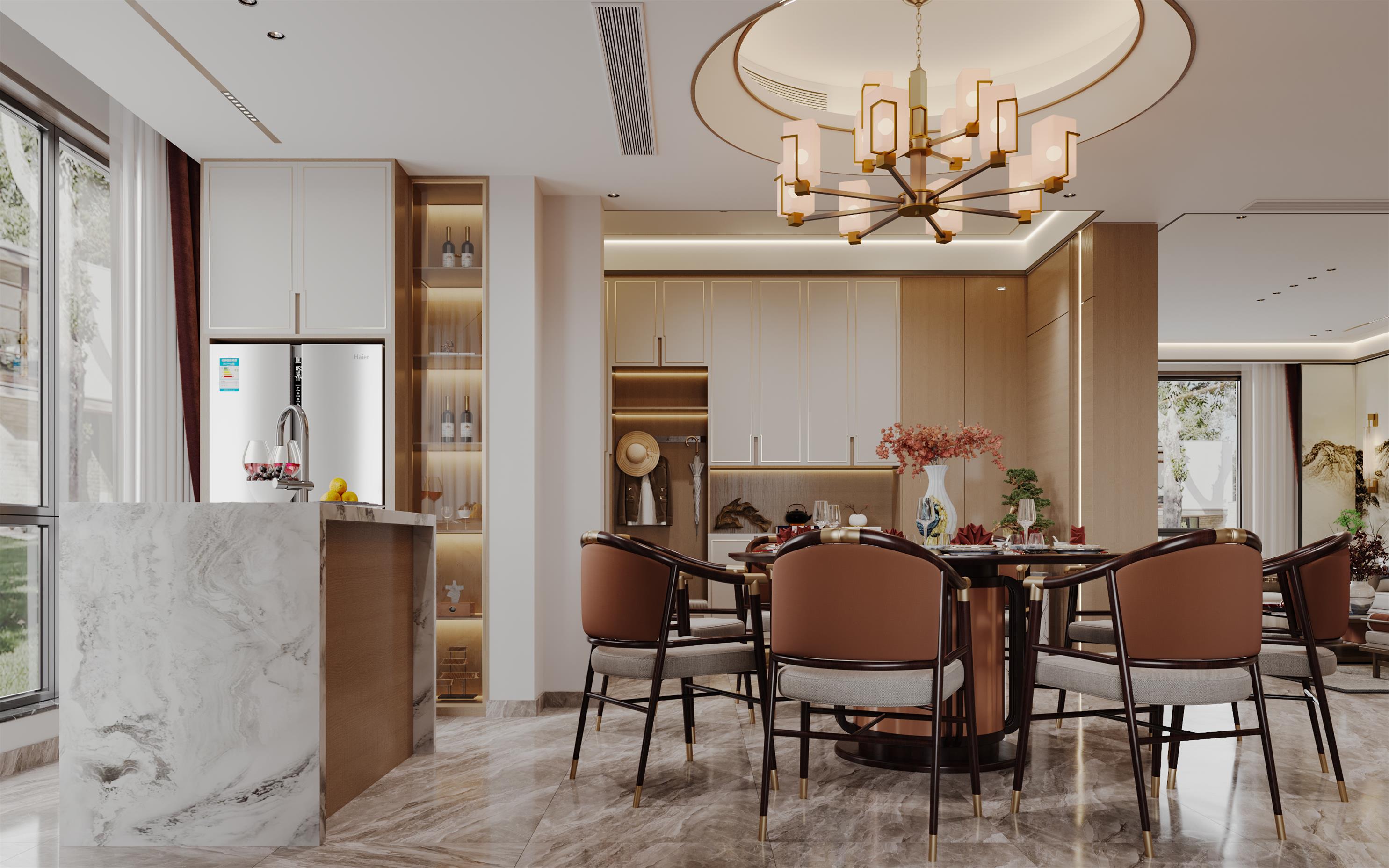 新中式别墅效果表现-2