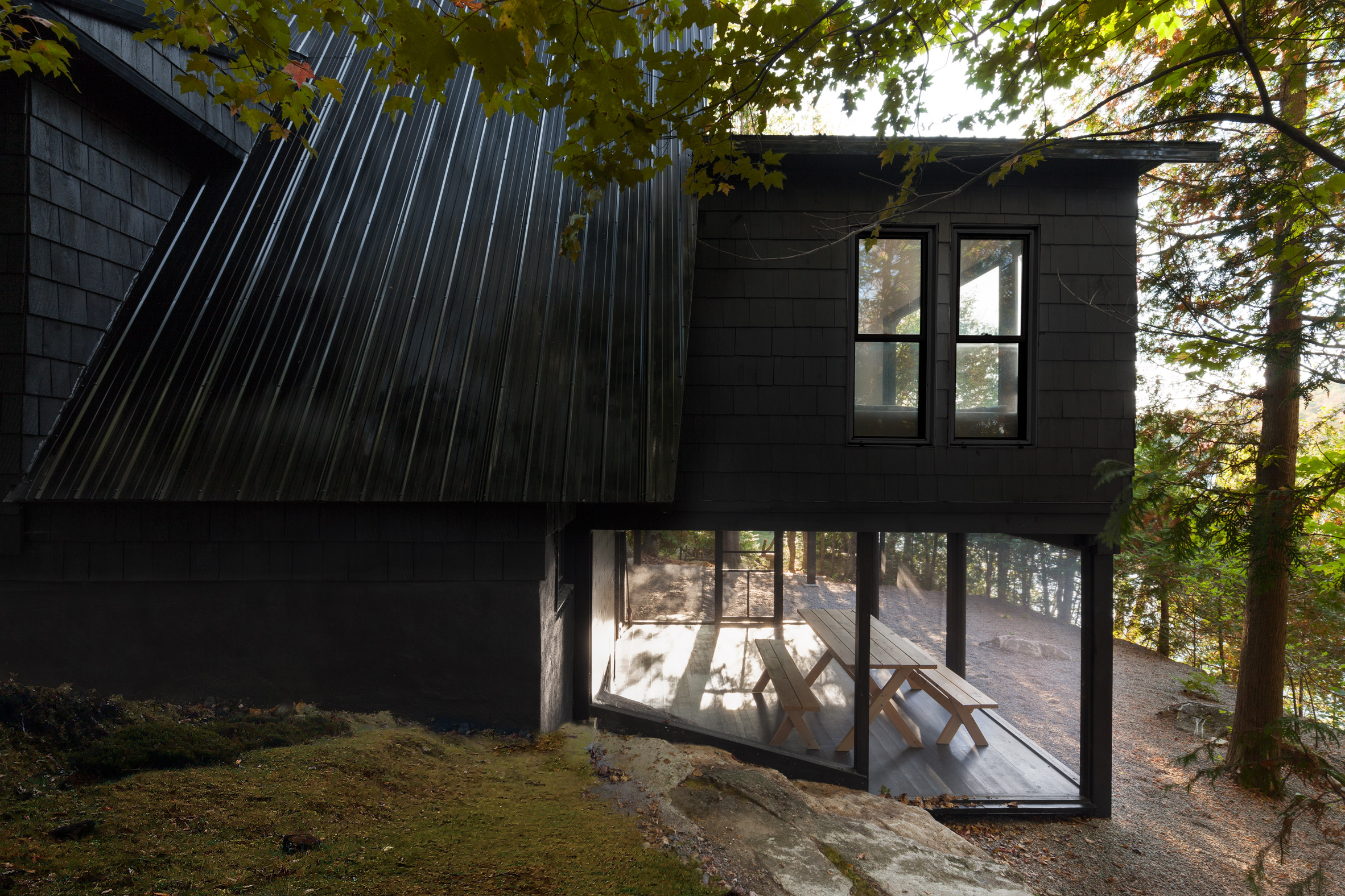 Jean Verville overhauls A-frame cottage in the Quebec forest-6