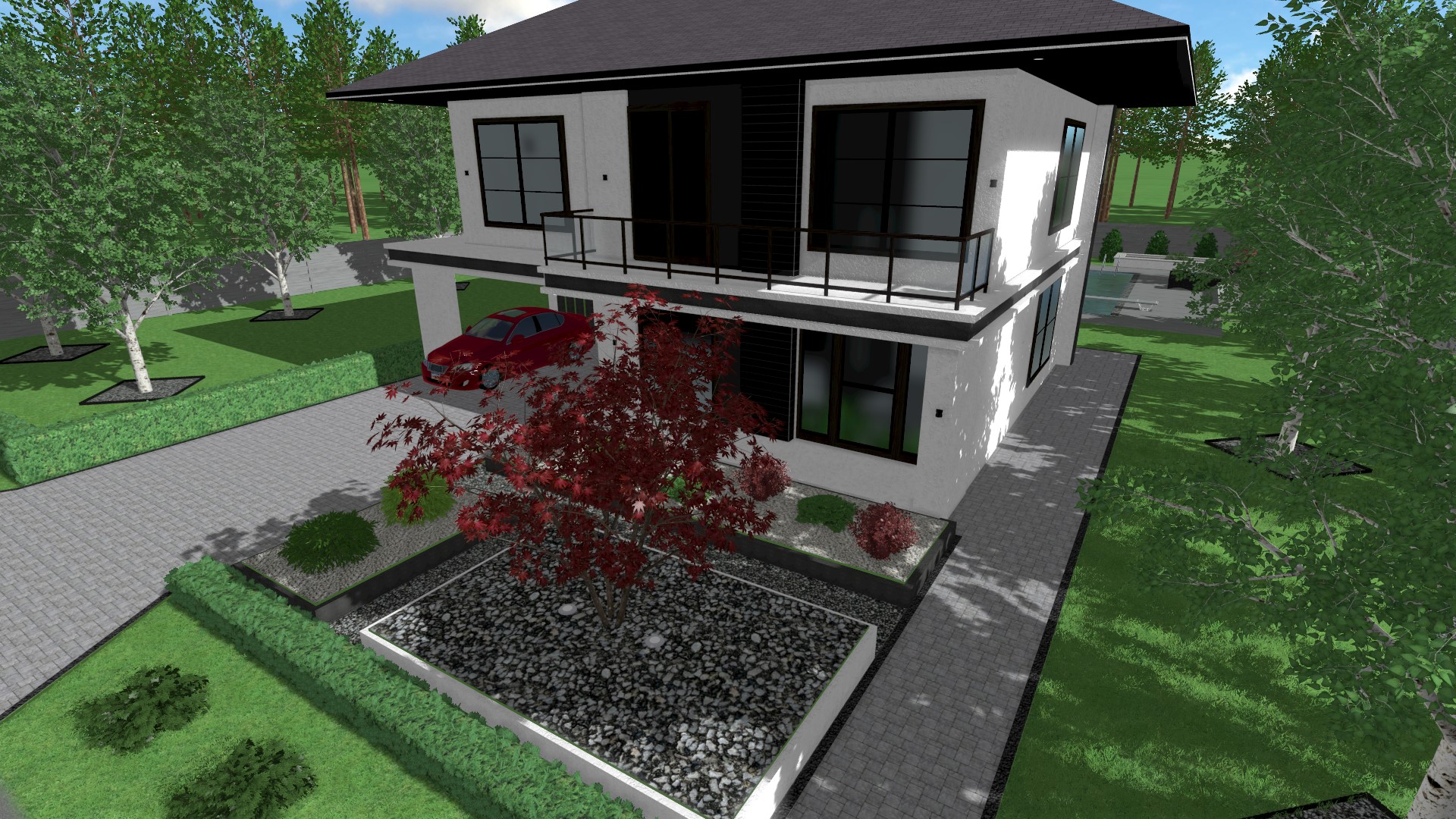 Ландшафтный дизайн участка 12 соток-3