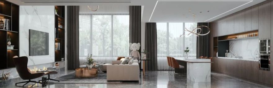 《意美•拾光》 | 极简轻奢,咖色系的四口之家-27