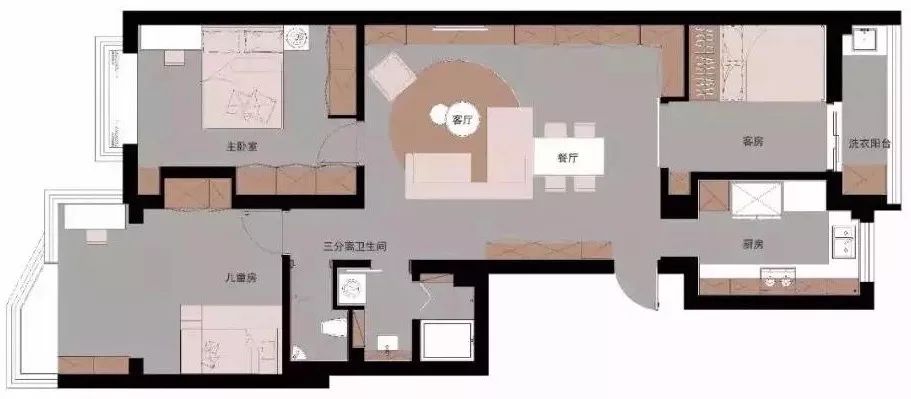 104㎡三室一厅收纳改造,三分离卫生间,儿童房趣味无限-10