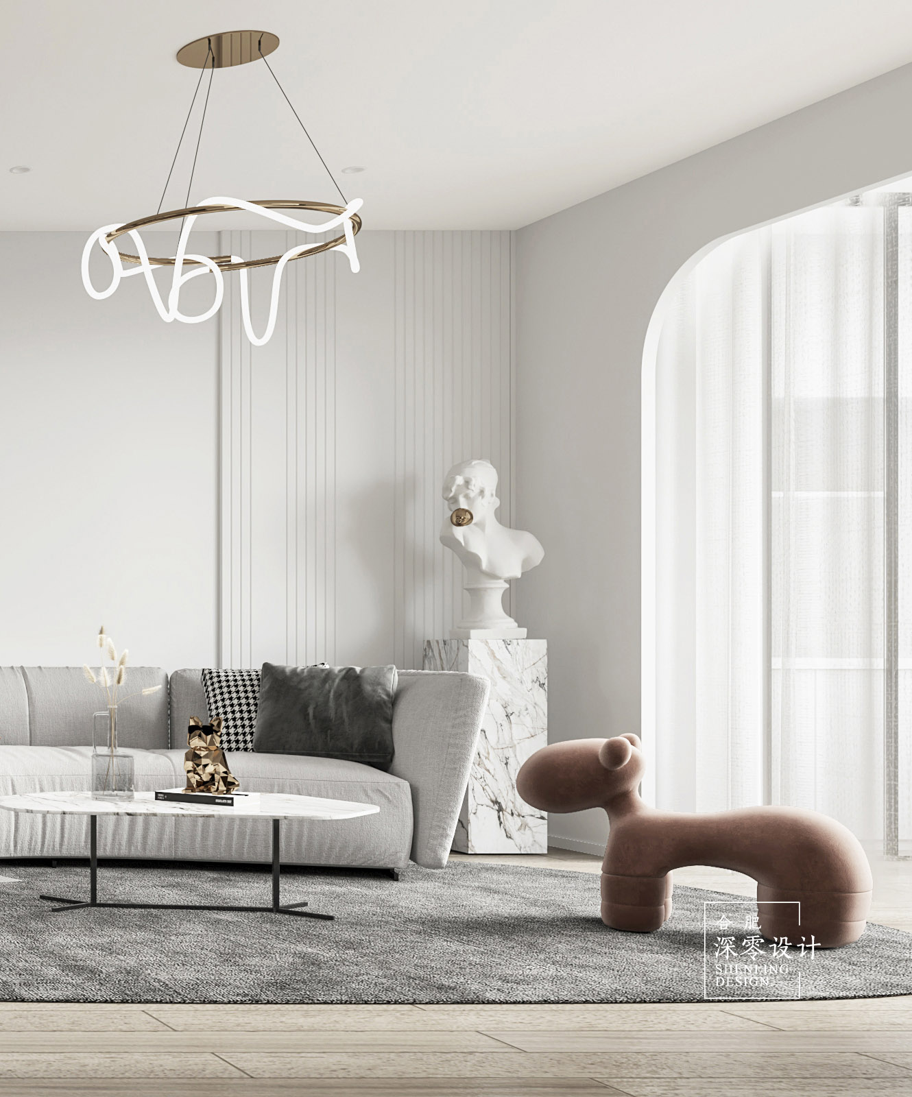 合肥铂悦庐州府 140㎡现代简约家,无电视中西厨设计-2