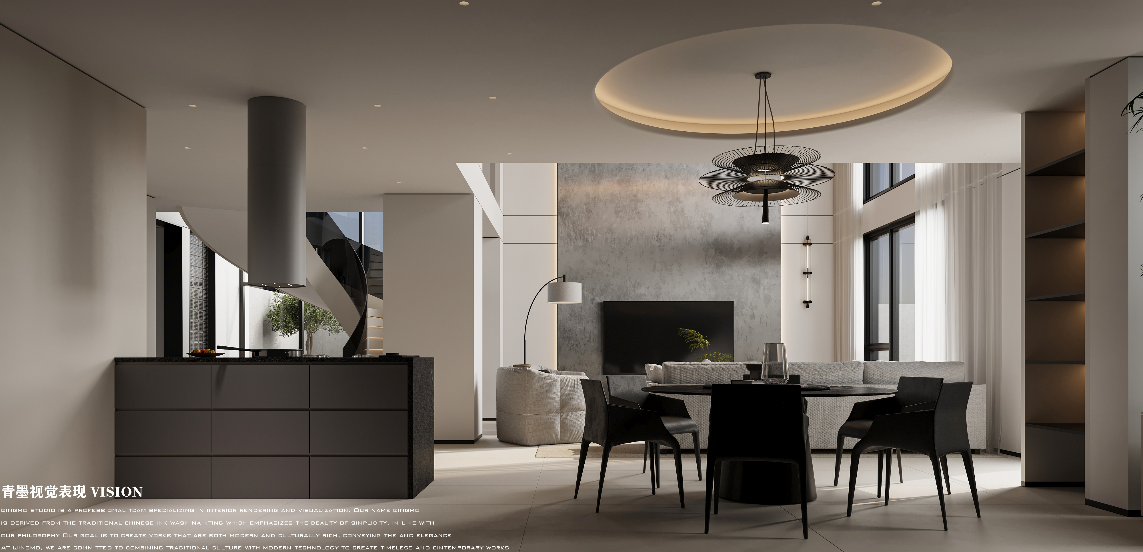 大理现代别墅效果表现-3