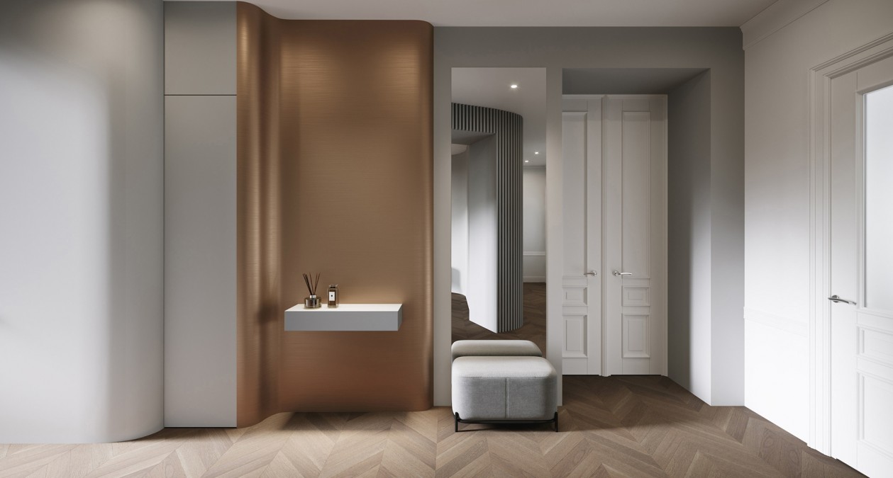 金色+象牙白，明亮舒适的现代感公寓-0