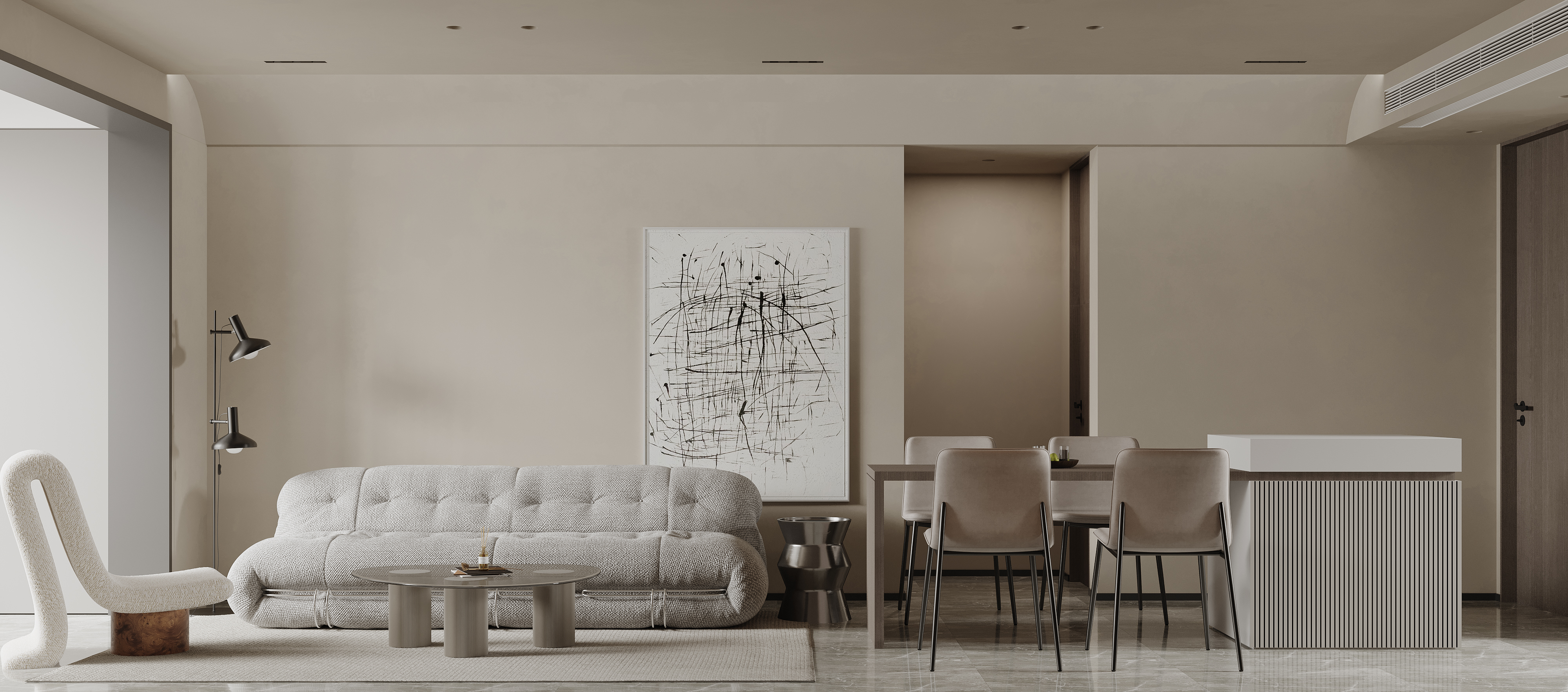 现代极简家装设计——白龙马效果图-1