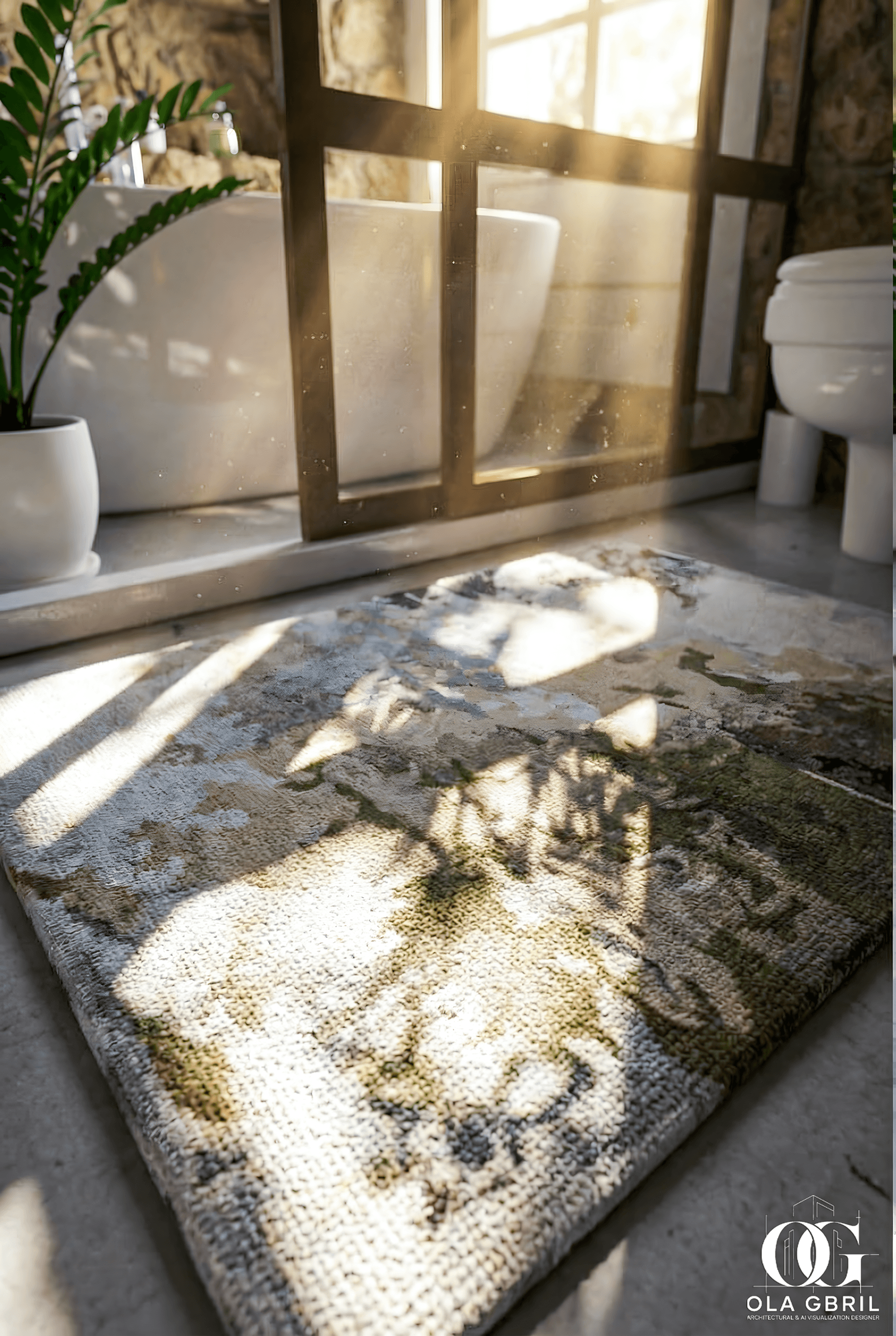 Modern Natural Bathroom | Interior Visualization-17