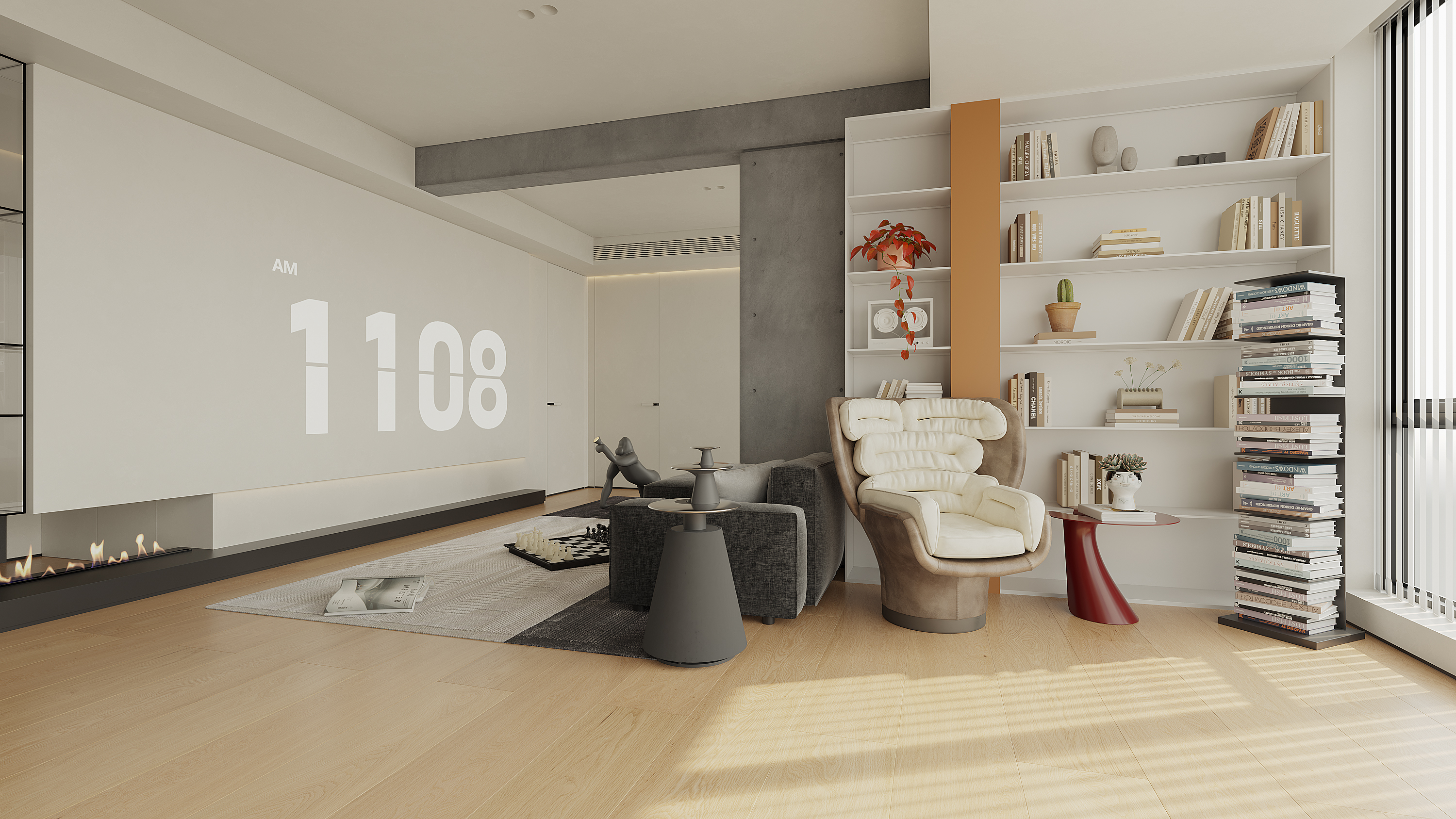 现代复古空间渲染-2