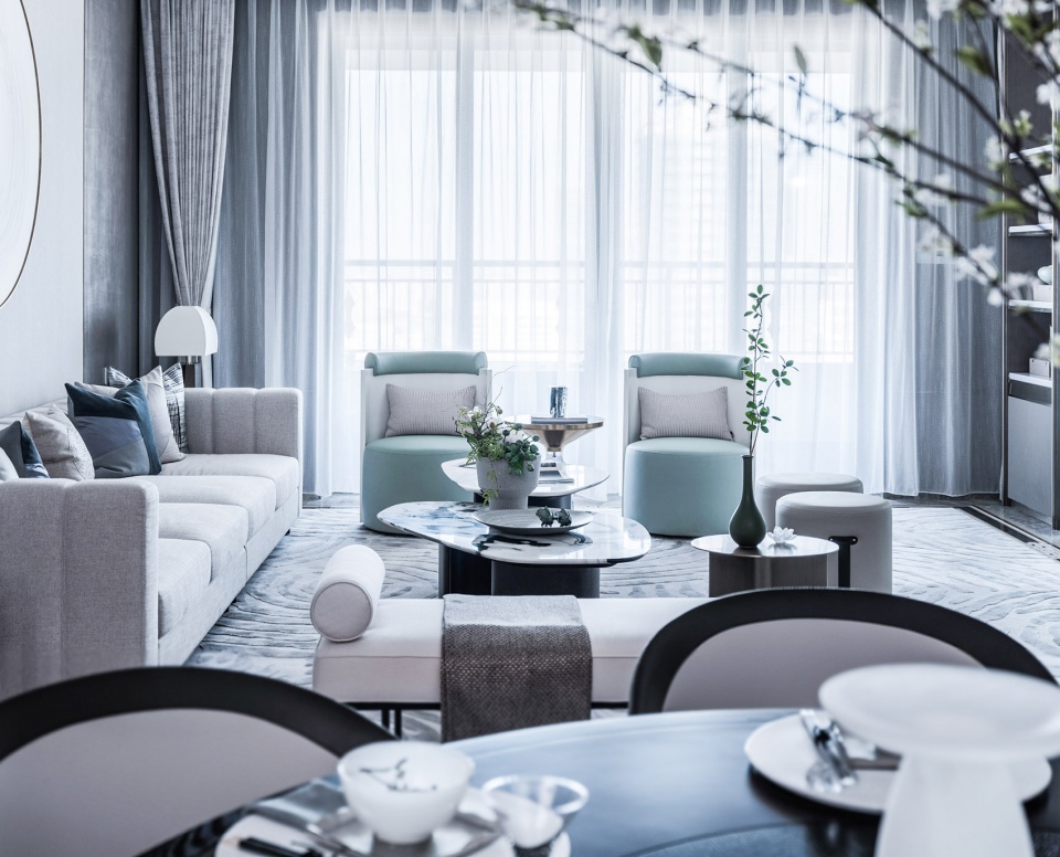 惠州蓝光半岛公馆 | 灰色调演绎现代东方奢雅-9