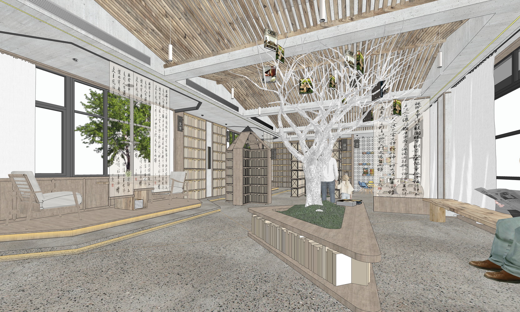 书吧书店图书馆SU模型-0