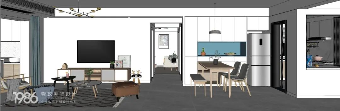 北欧风长沙 95㎡小户型，简约清新空间-7