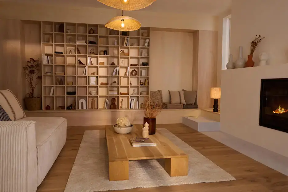 现代舒适客厅的定制书架设计-1