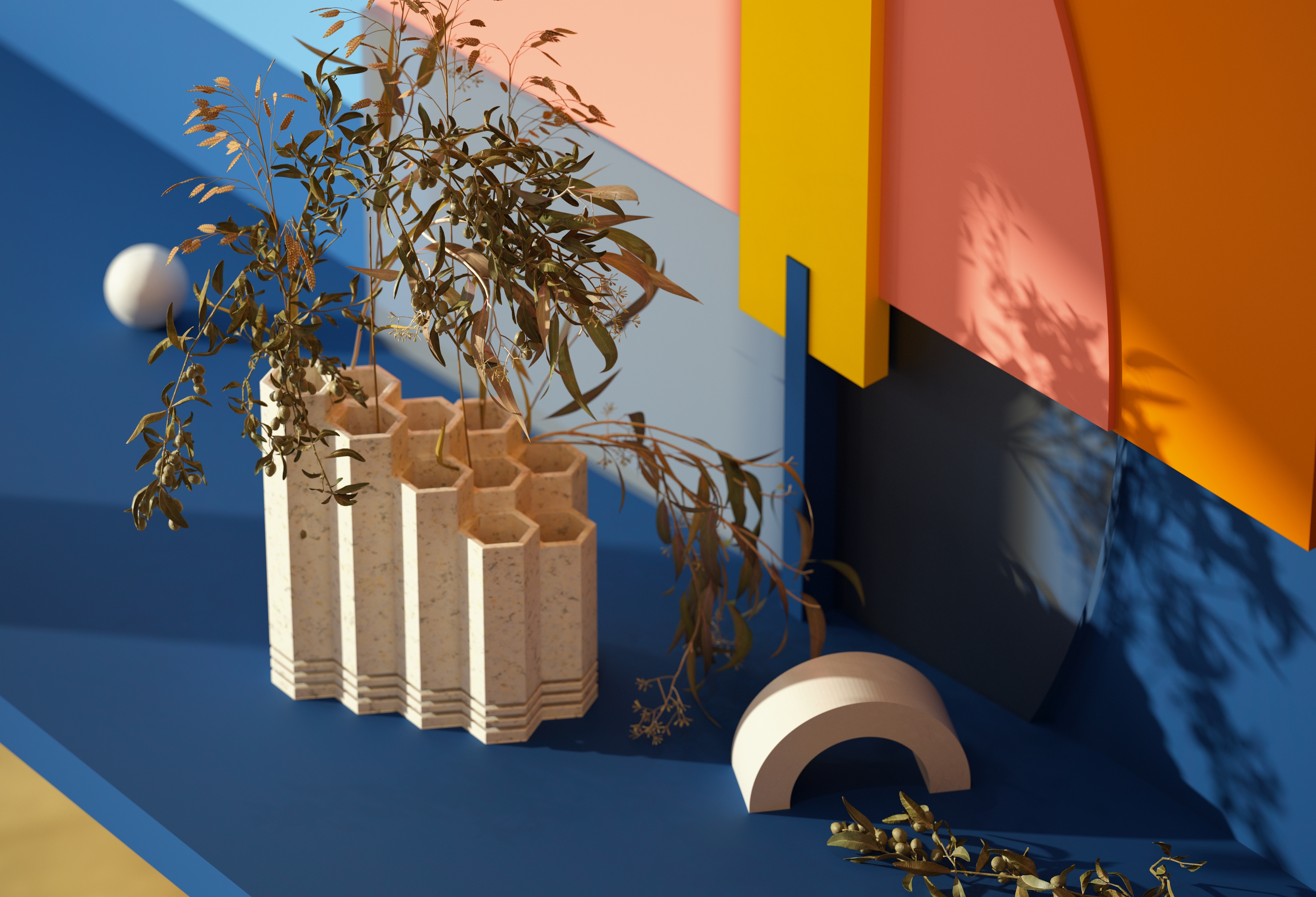 梳子花瓶陈列室概念-5