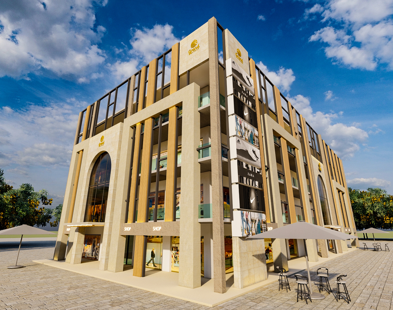 Design Architectural Elevation for shopping mall-15