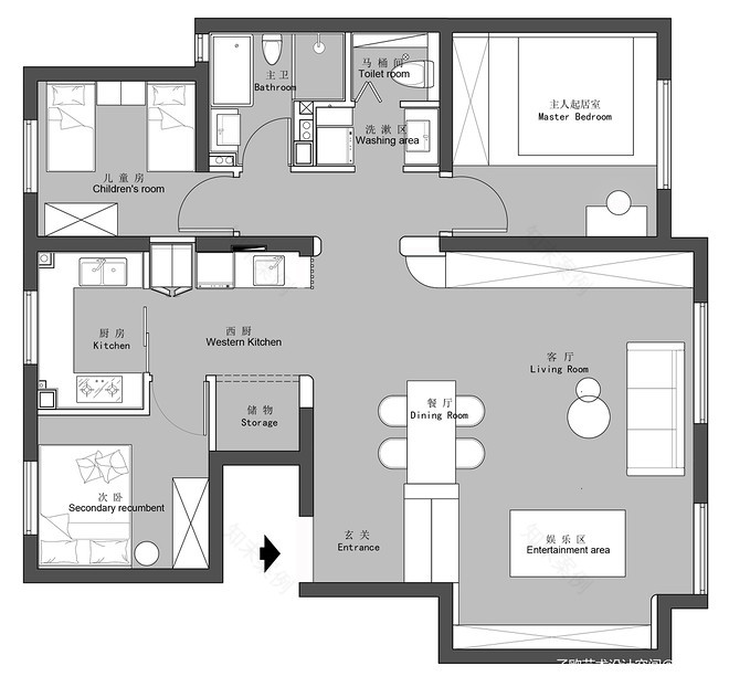 36万元三居112平米装修案例·落日变奏曲打造弹性智能居家空间-12