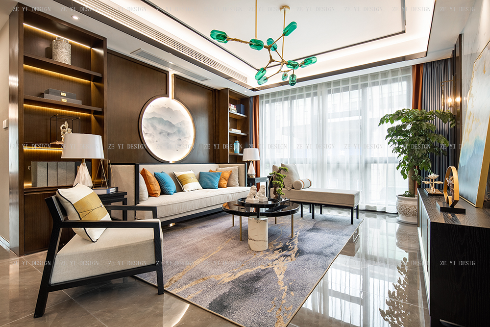 衢州开化 128㎡新中式楼盘样板房设计-11