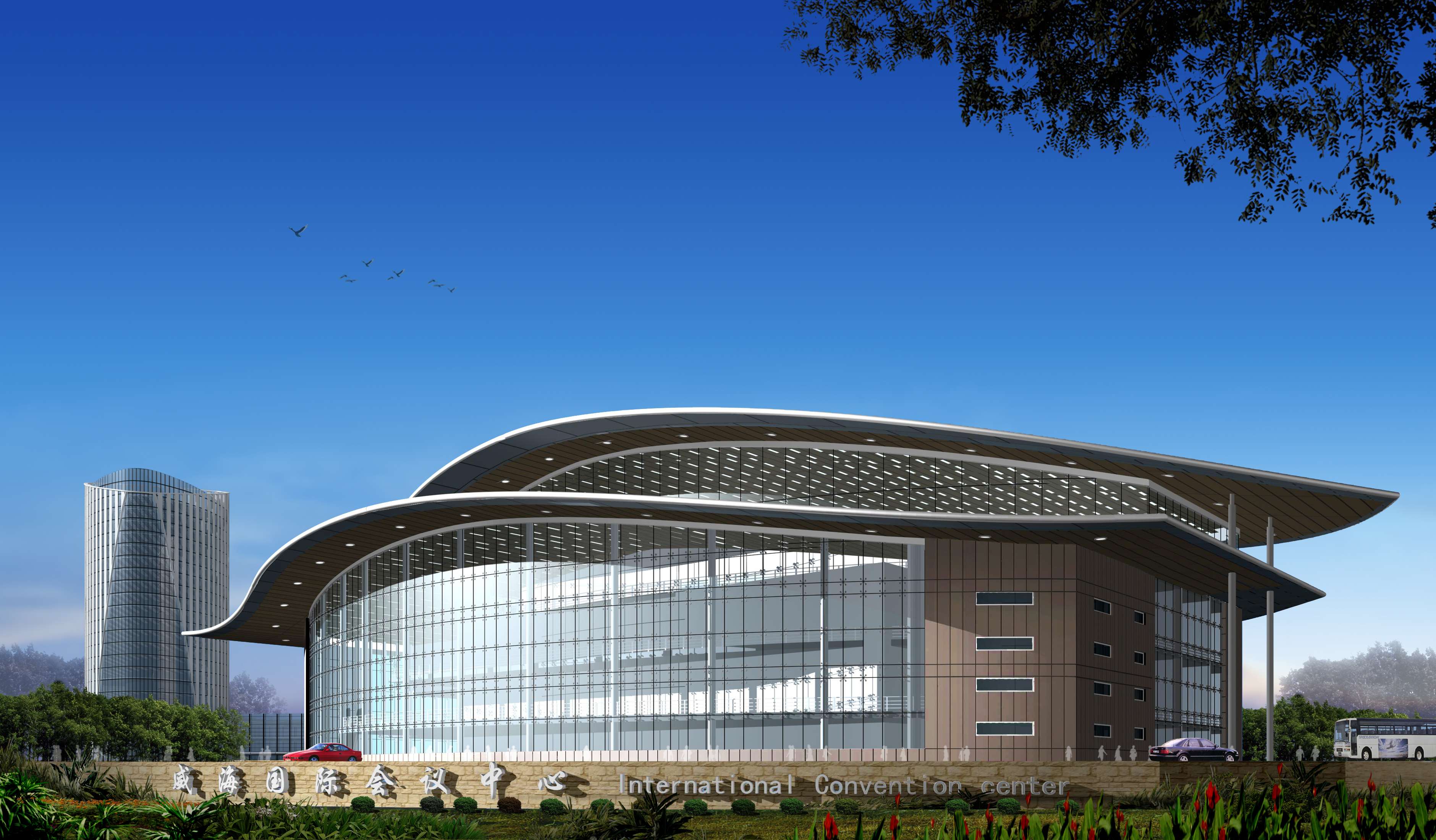 威海国际会议中心 市民文化中心建筑工程-3