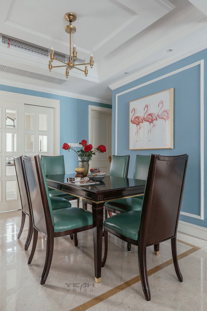 中南雅苑 | 140m² | 美式风格 | 奶油蓝与火烈鸟粉的完美融合-15
