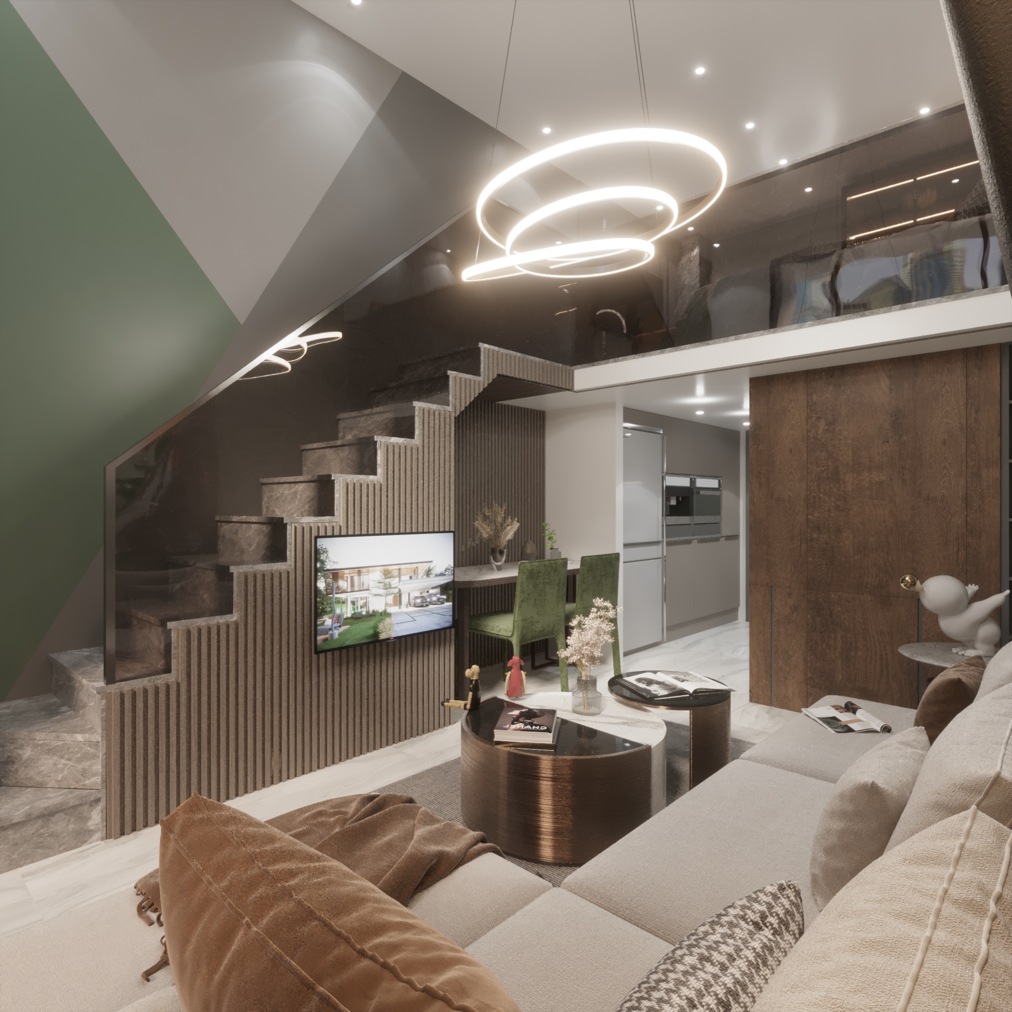 Home Interior Kitchen & Living & Bedroom & Bathroom-1