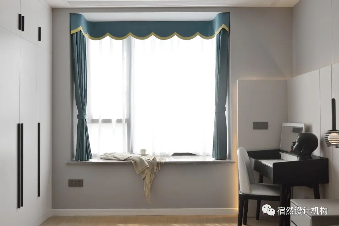 南昌 125㎡现代简约家居,黑白灰中融入绿色与橙色-79