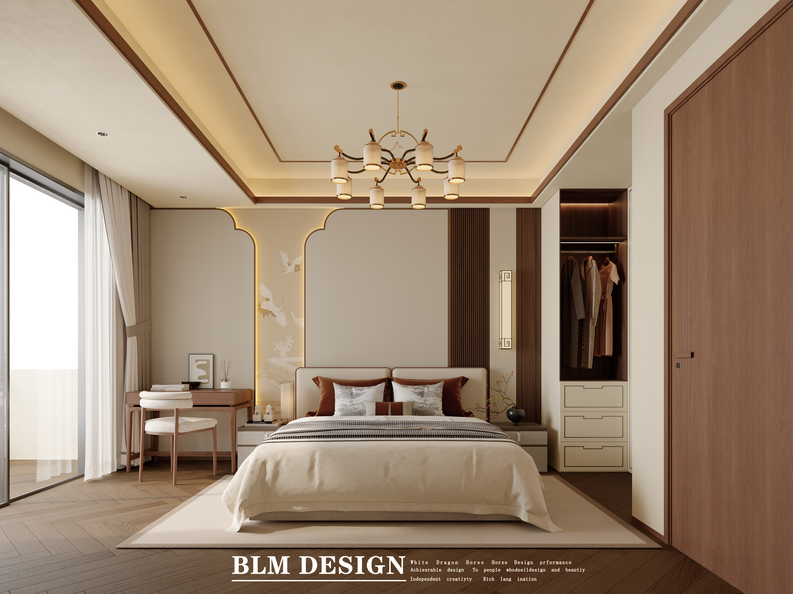 新中式别墅效果图案例-6