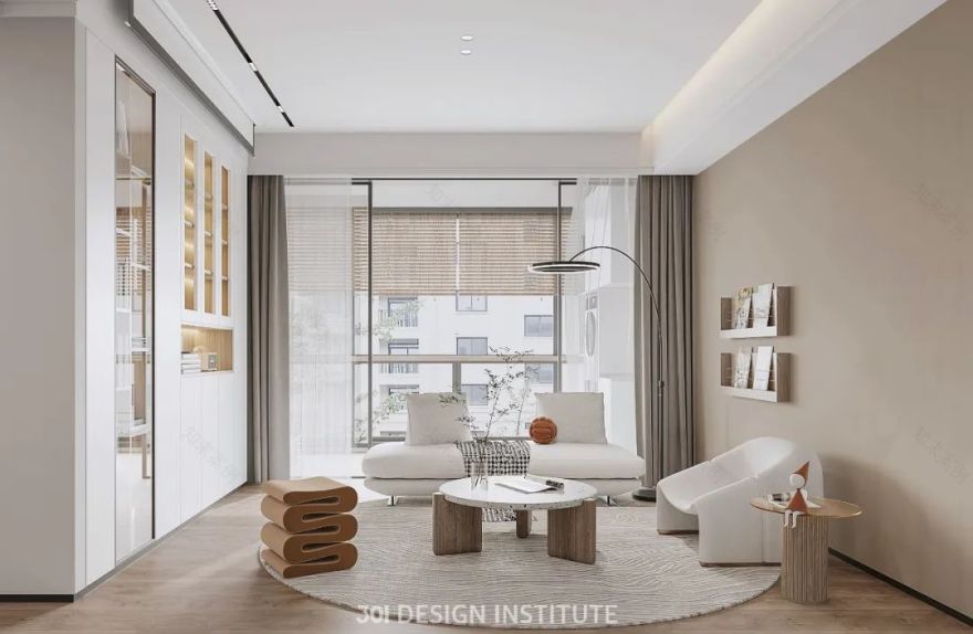 广州天河区 169㎡现代简约奶油色家居设计丨中国广州丨301 设计研究所-15