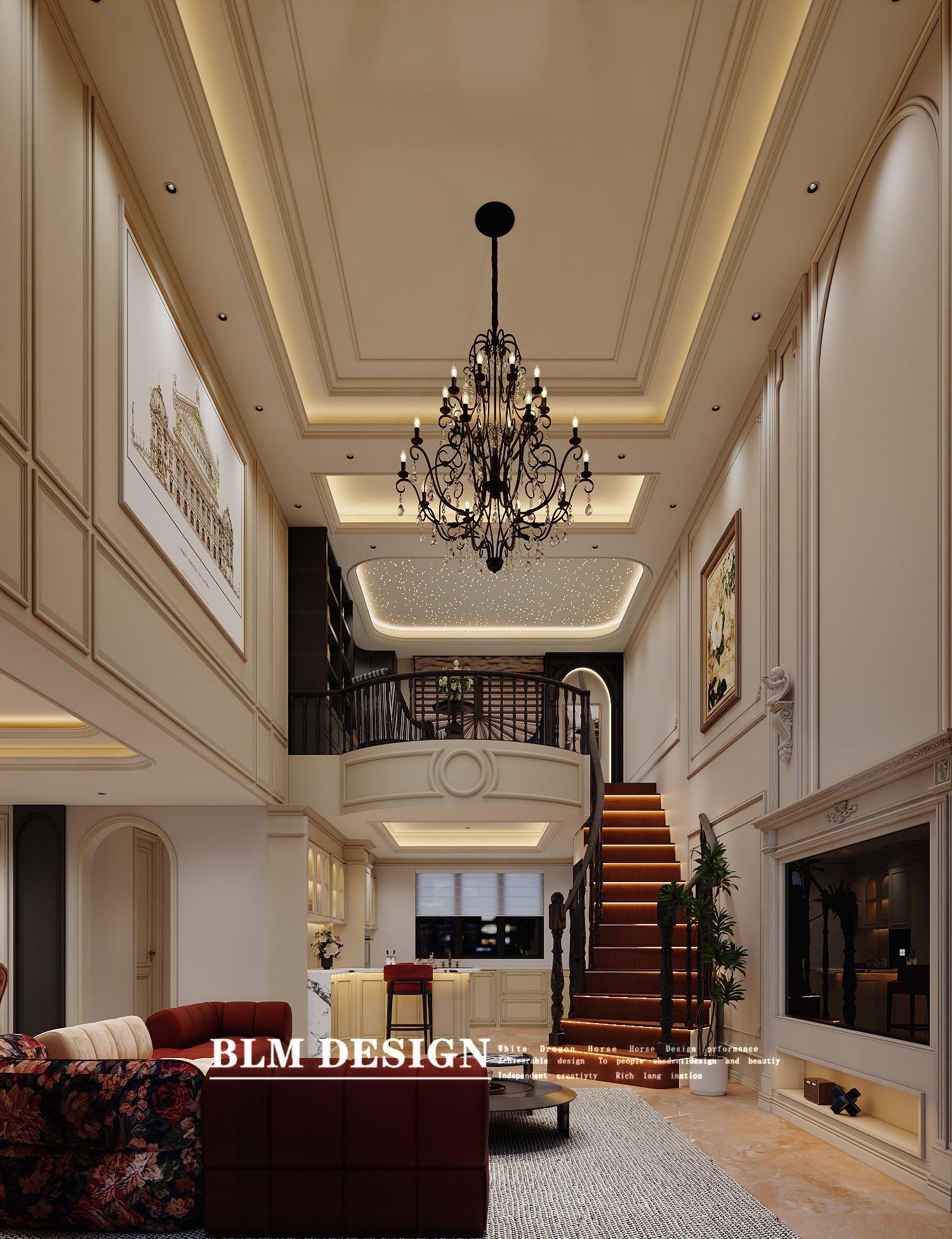 美式复古家装效果图案例-4