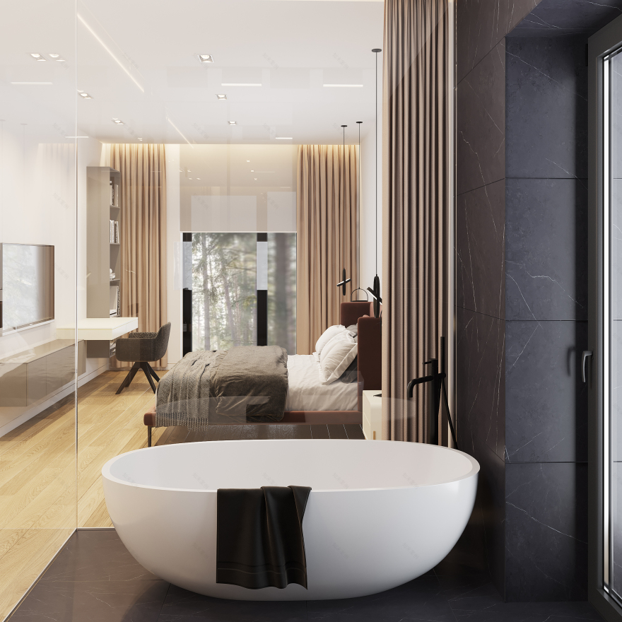 黑色版房屋室内装饰丨Golub Architects-63