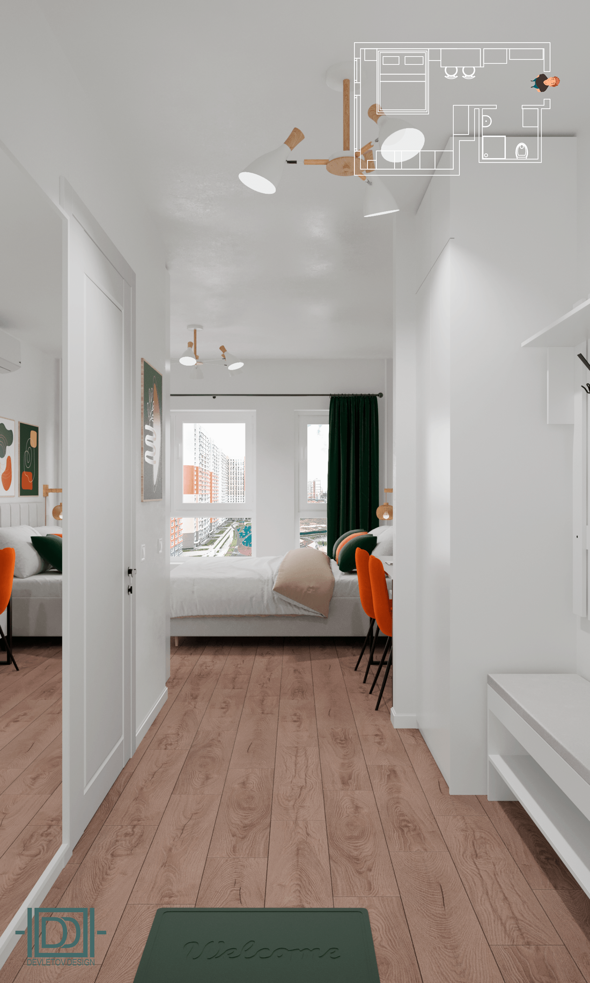 Студия во Внуково公寓短租装修项目-28