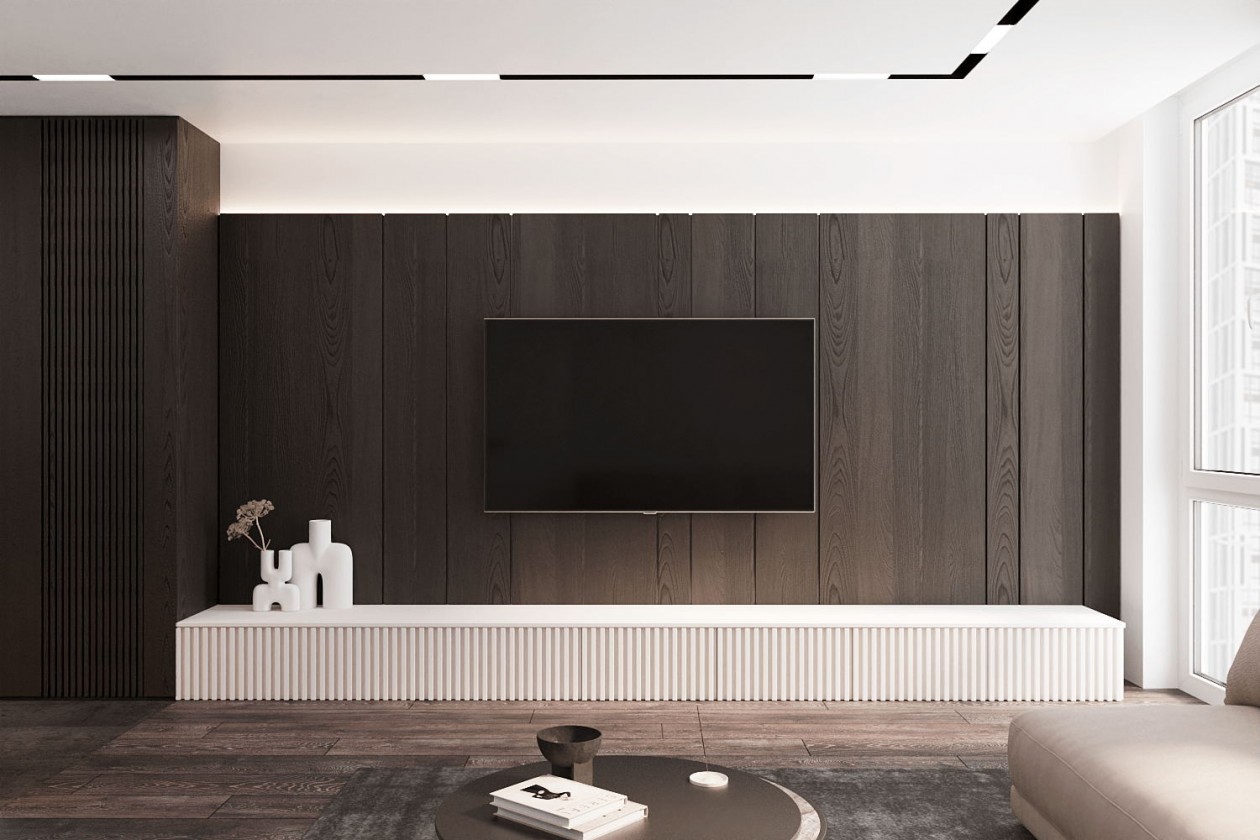 原木与大理石的碰撞 营造现代空间的品质感-0