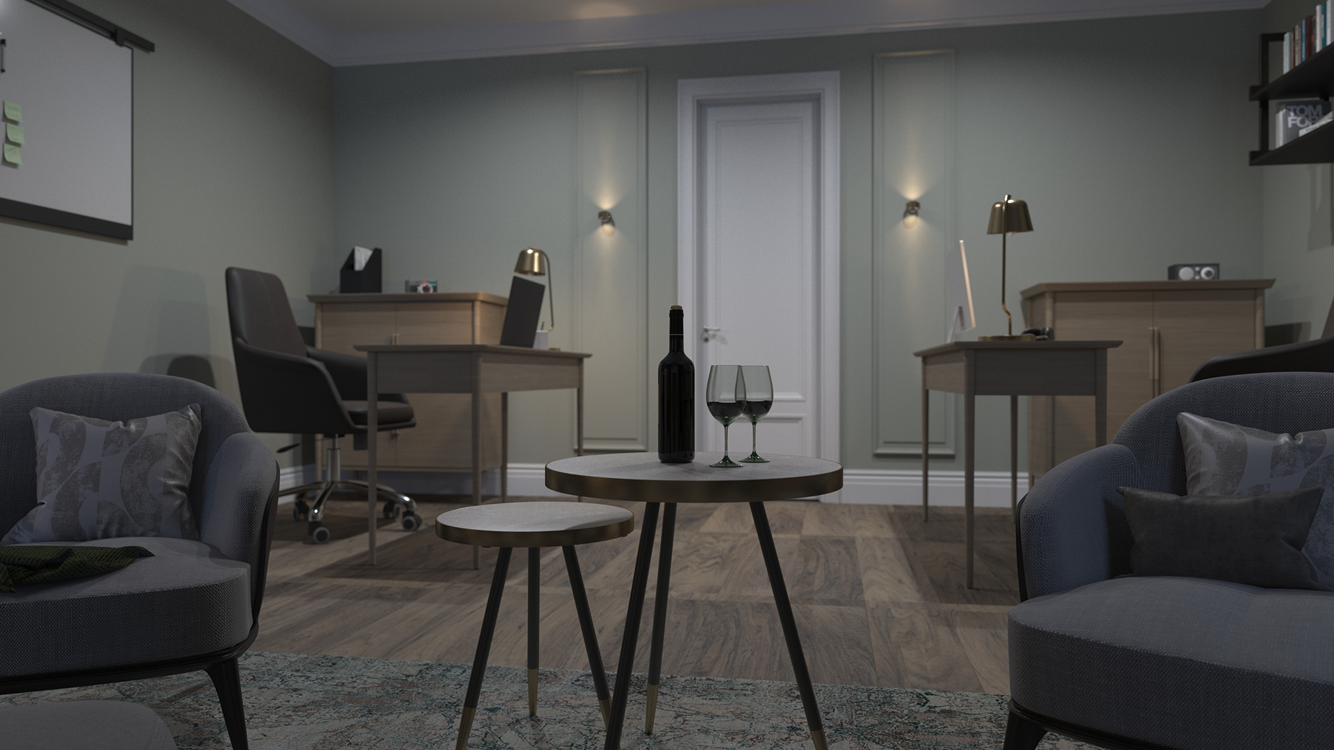Layout and 3D visualization of the room-6