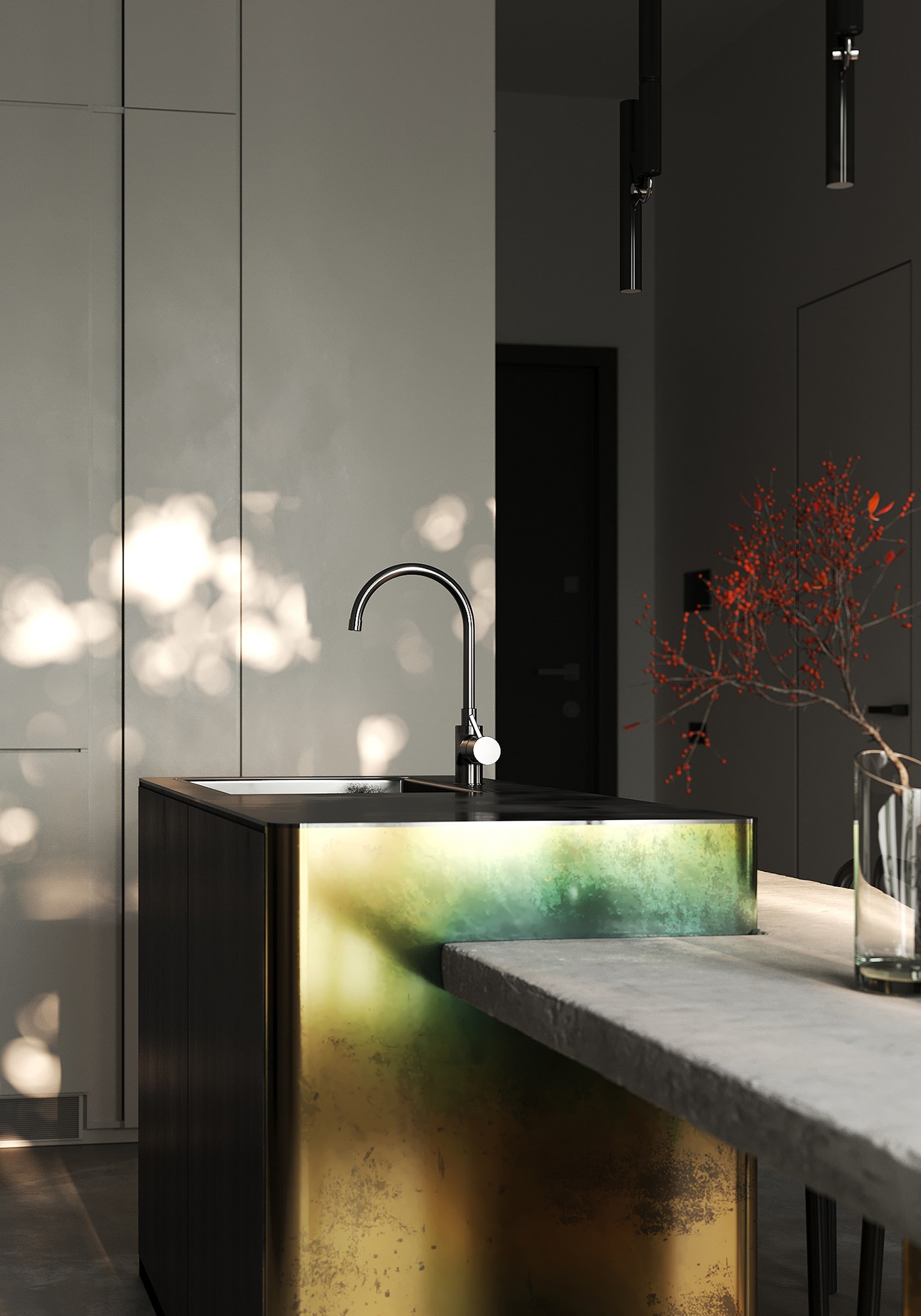 深色系公寓设计 不一样的高级感！-9