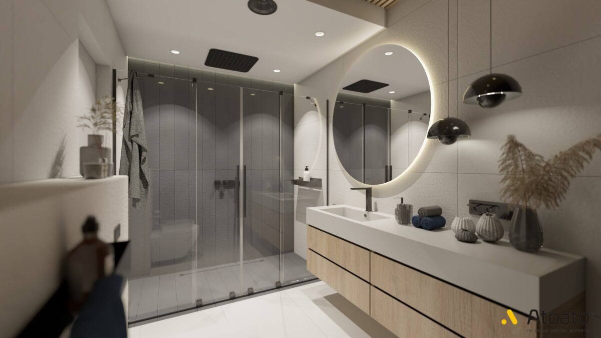 现代带SPA住宅室内设计-43