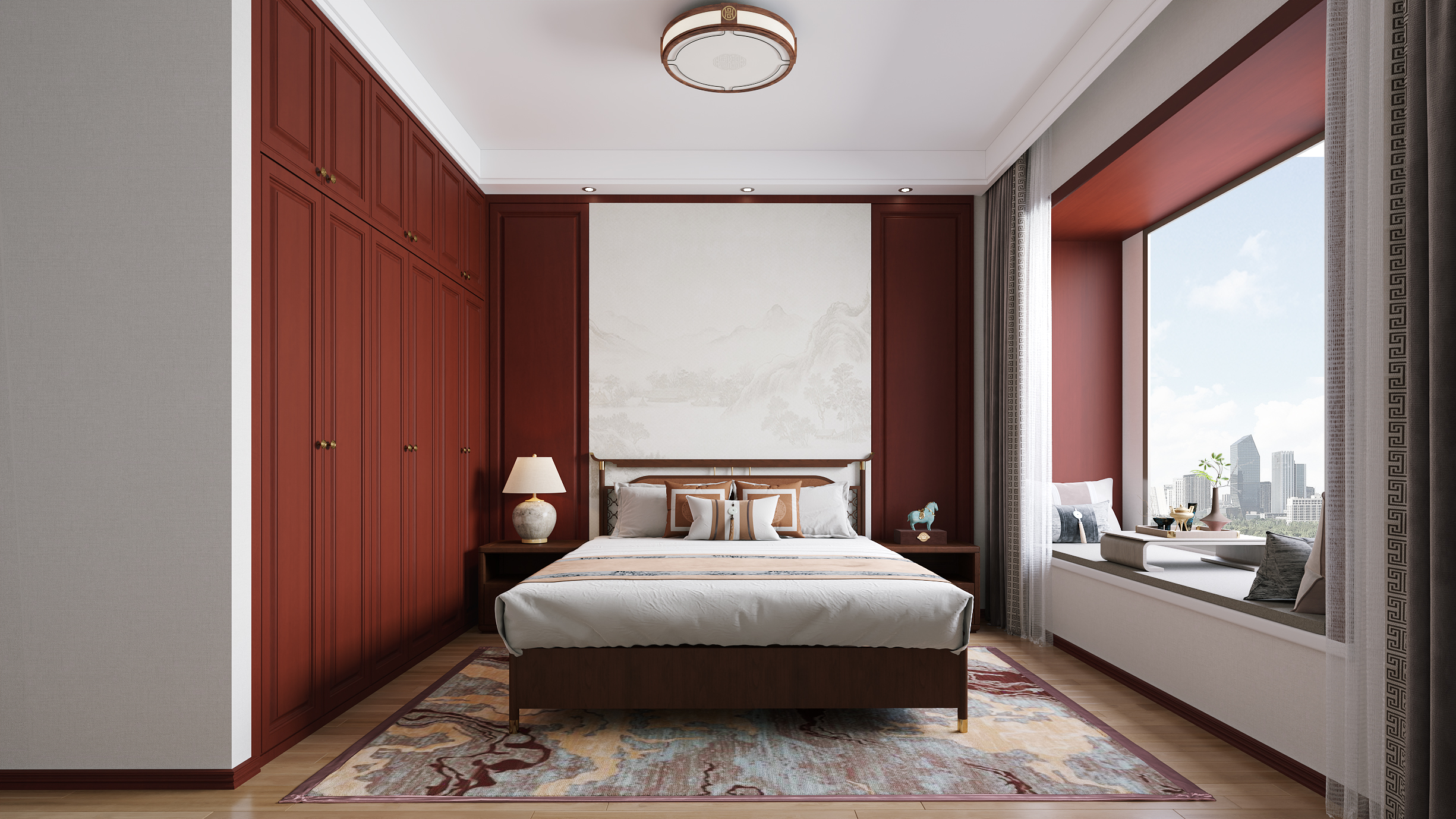 红木老中式家装设计-14