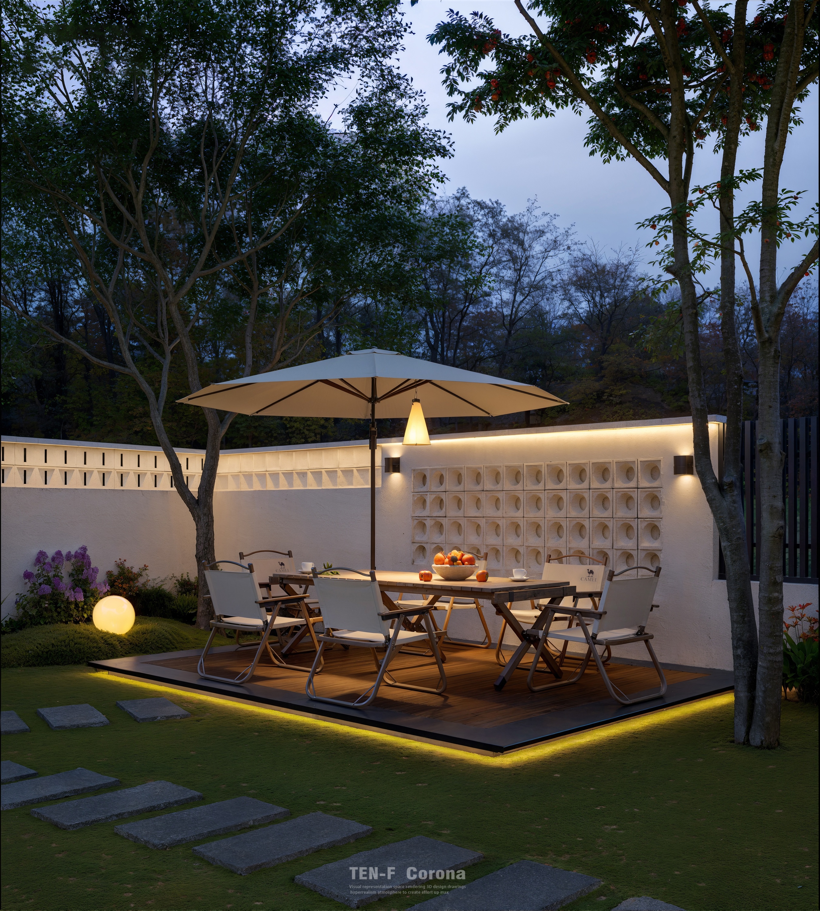 别墅院子渲染-3