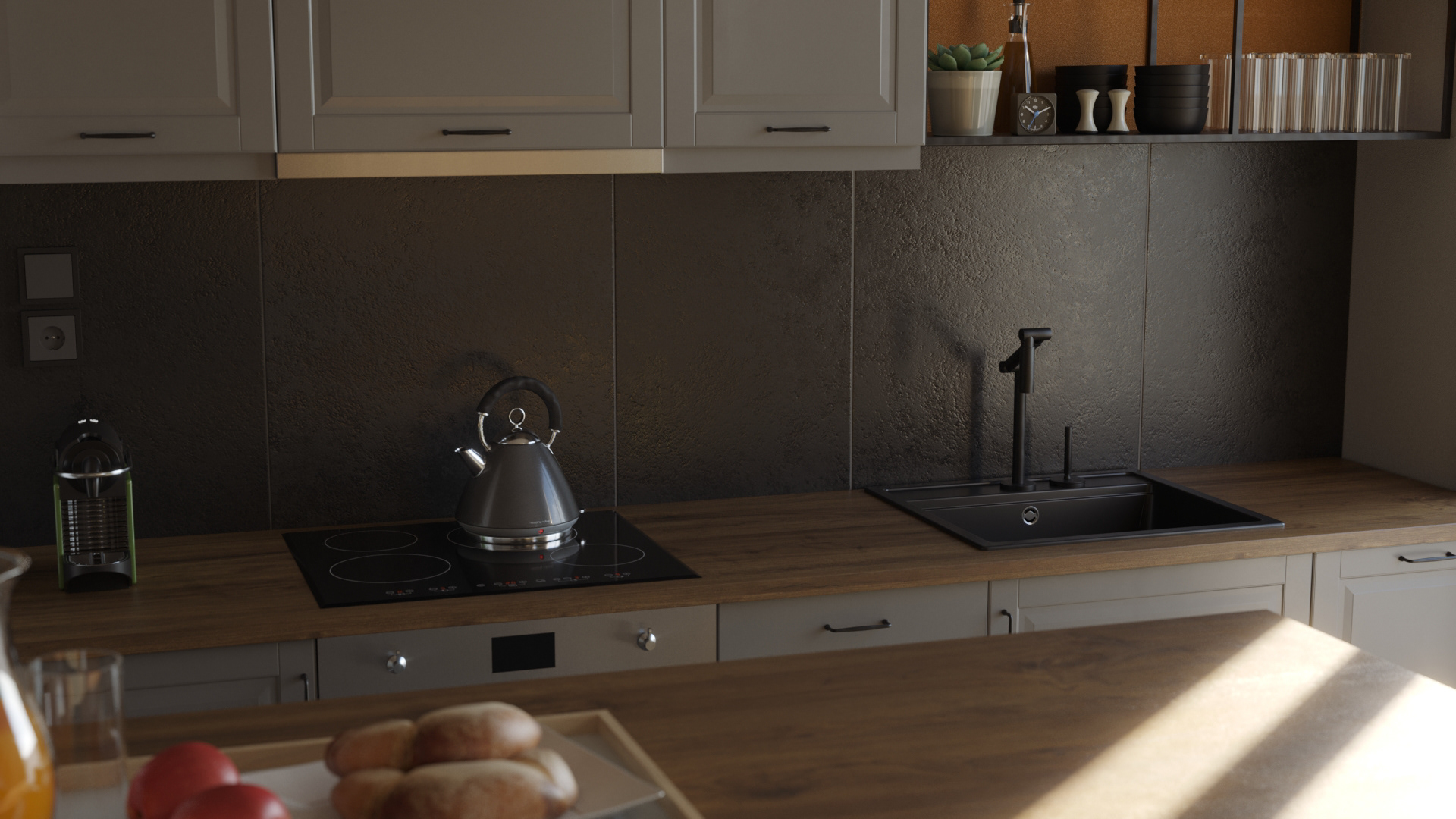 希腊塞萨洛尼基公寓室内设计与 3D 可视化-11