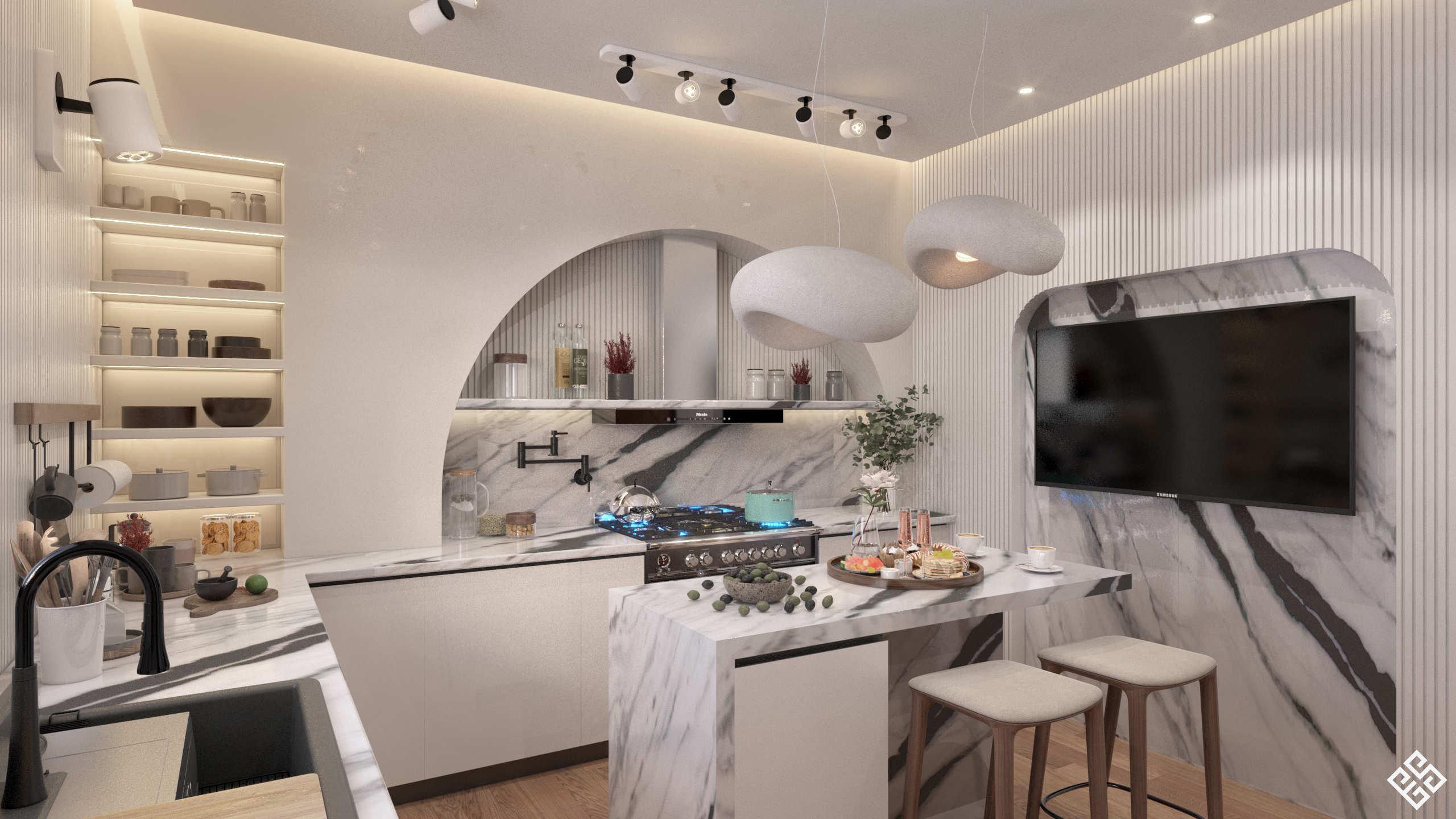 Mostaqbal City现代厨房-7