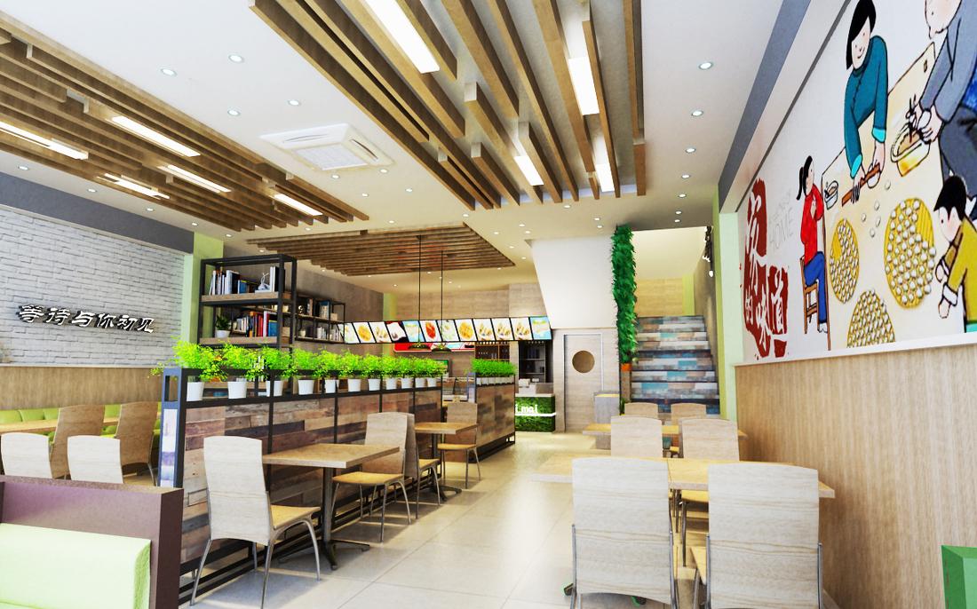 面食快餐店设计案例 | 一层餐厅空间规划-2