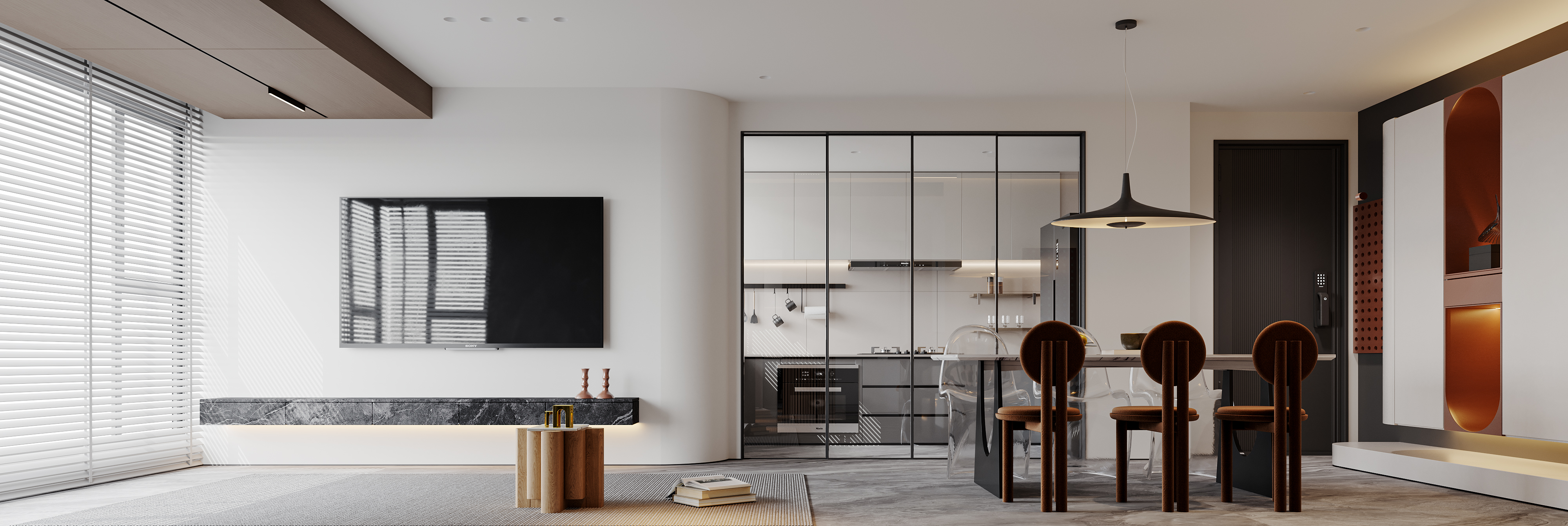 现代极简客厅卧室设计-8