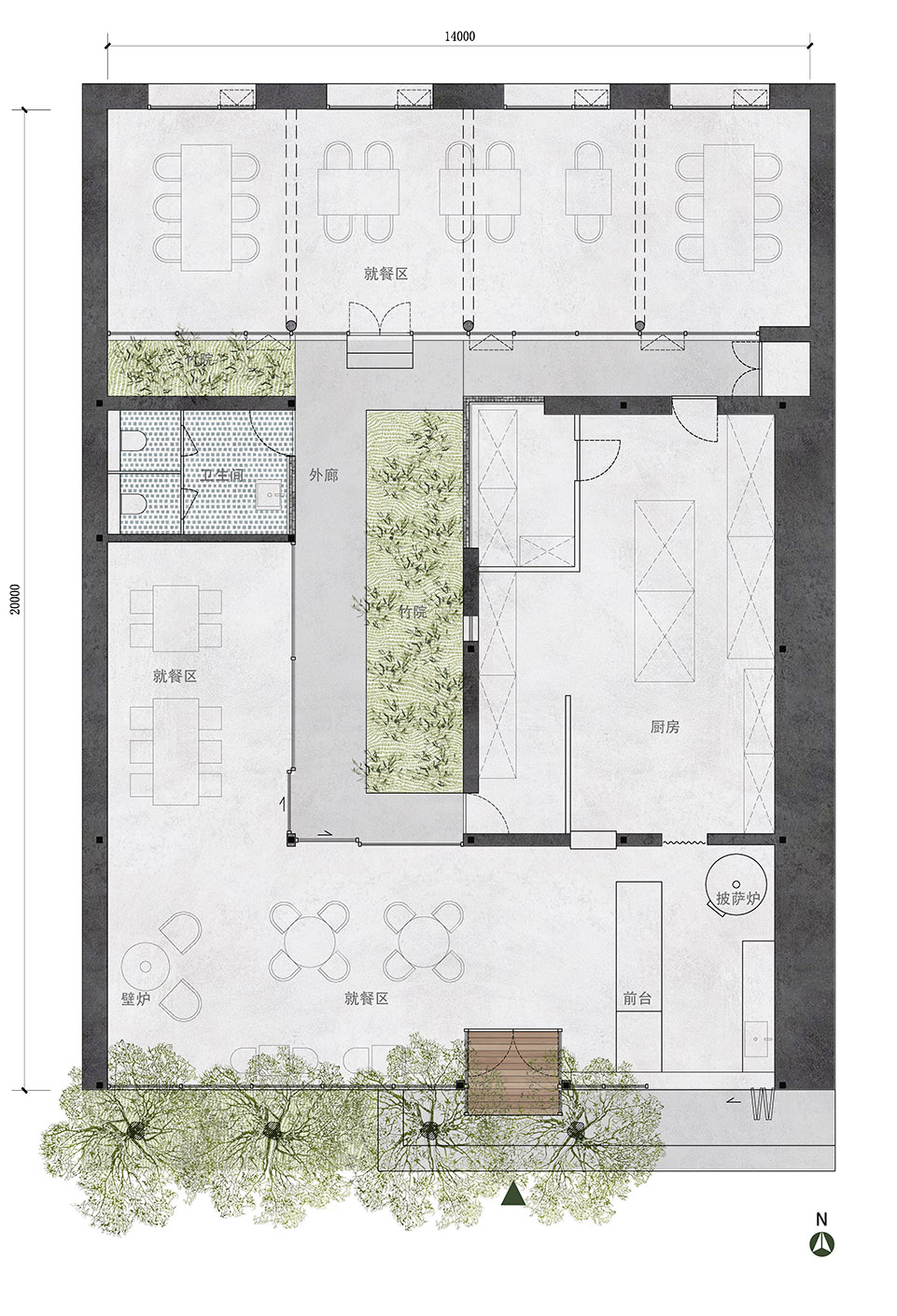 四棵树下的小院每喜merci mercy餐厅丨中国北京丨五架三间设计研究室-53