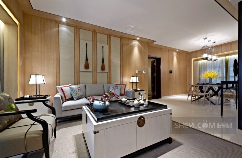 中洲中央公园二期新中式风格样板房设计-2