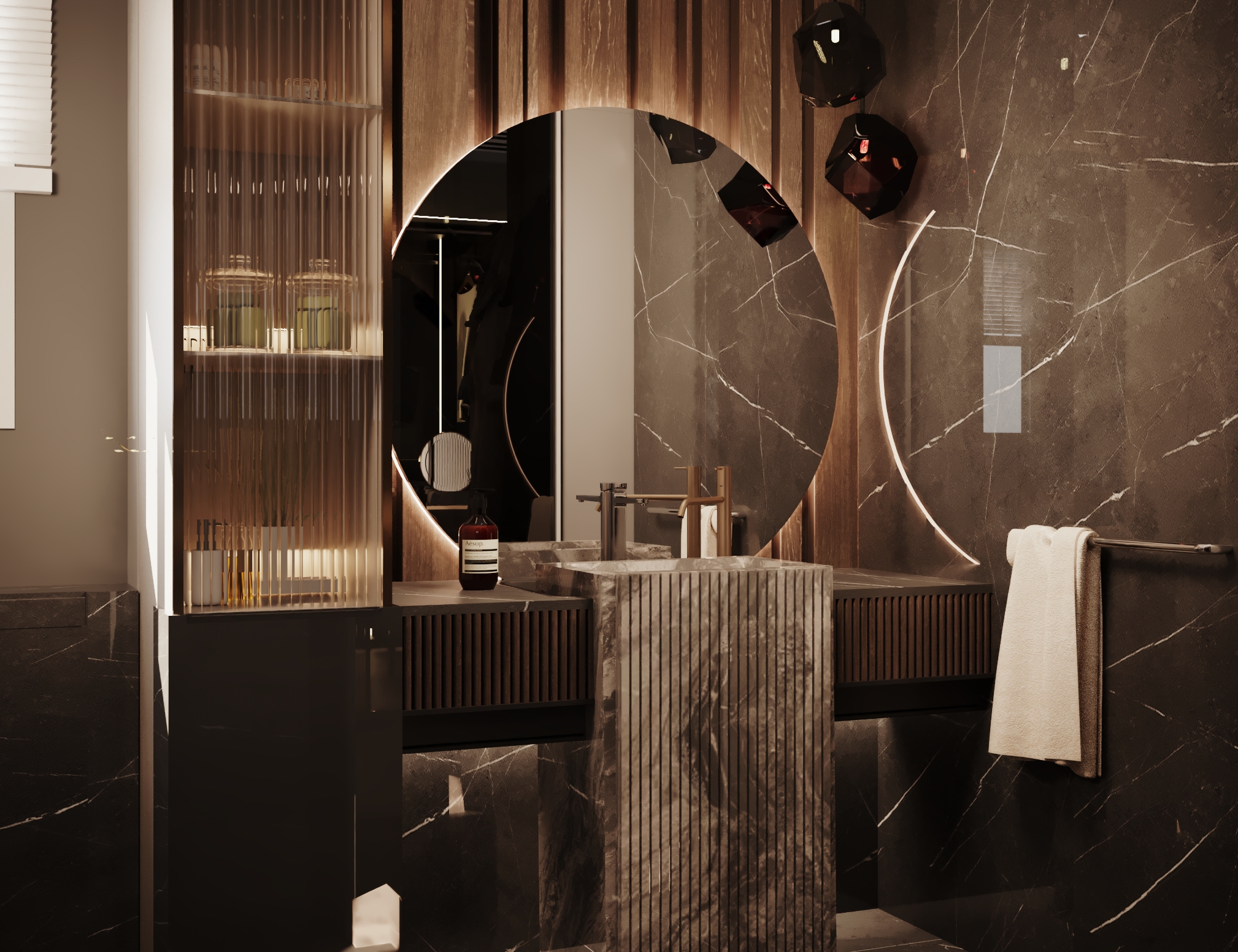 深色静谧空间  营造家的温馨感！-18