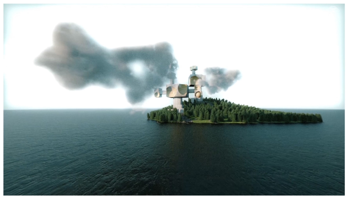 混凝土诗意的 brutalism 建筑草图-4