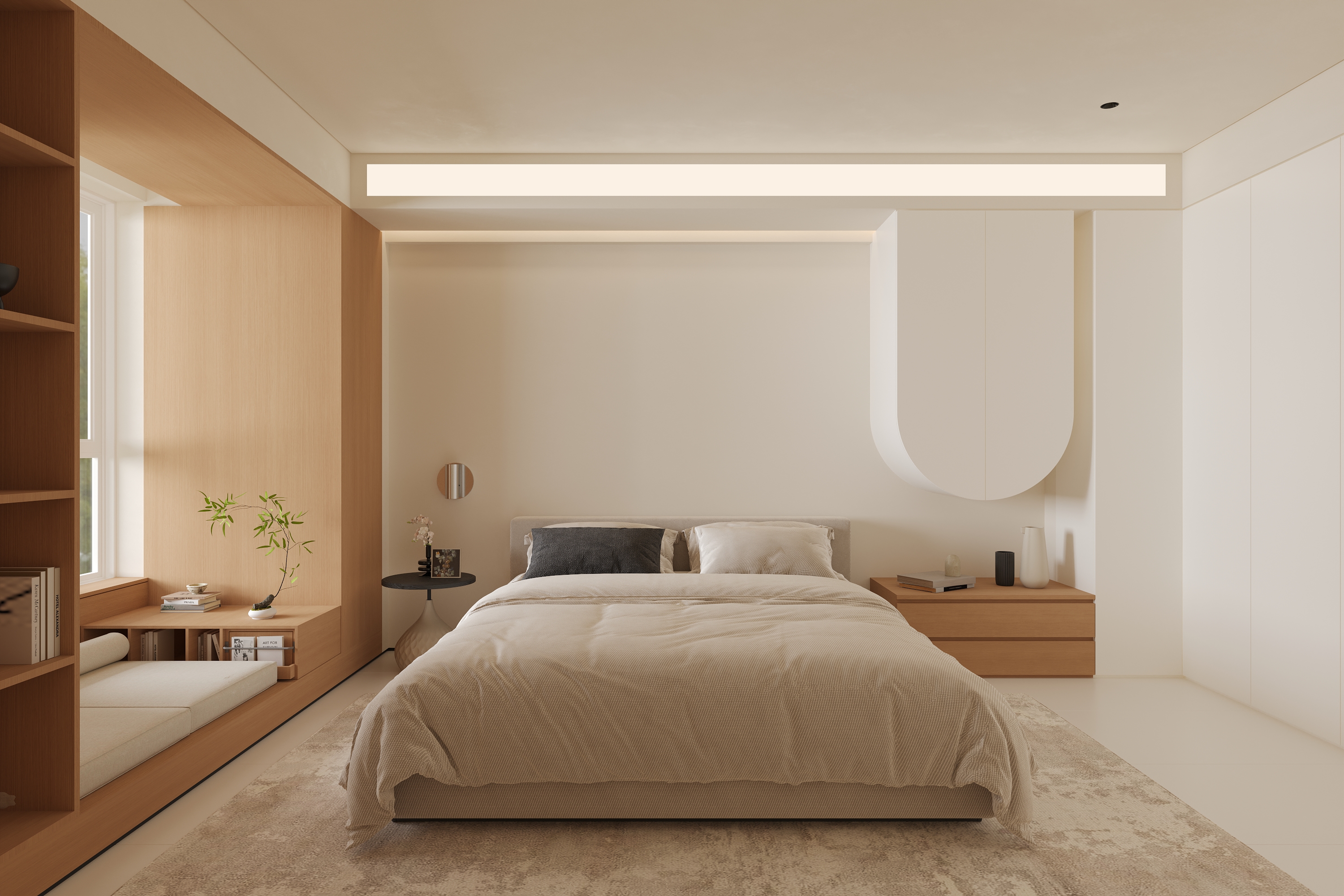 温馨干净的现代奶油小住宅-15