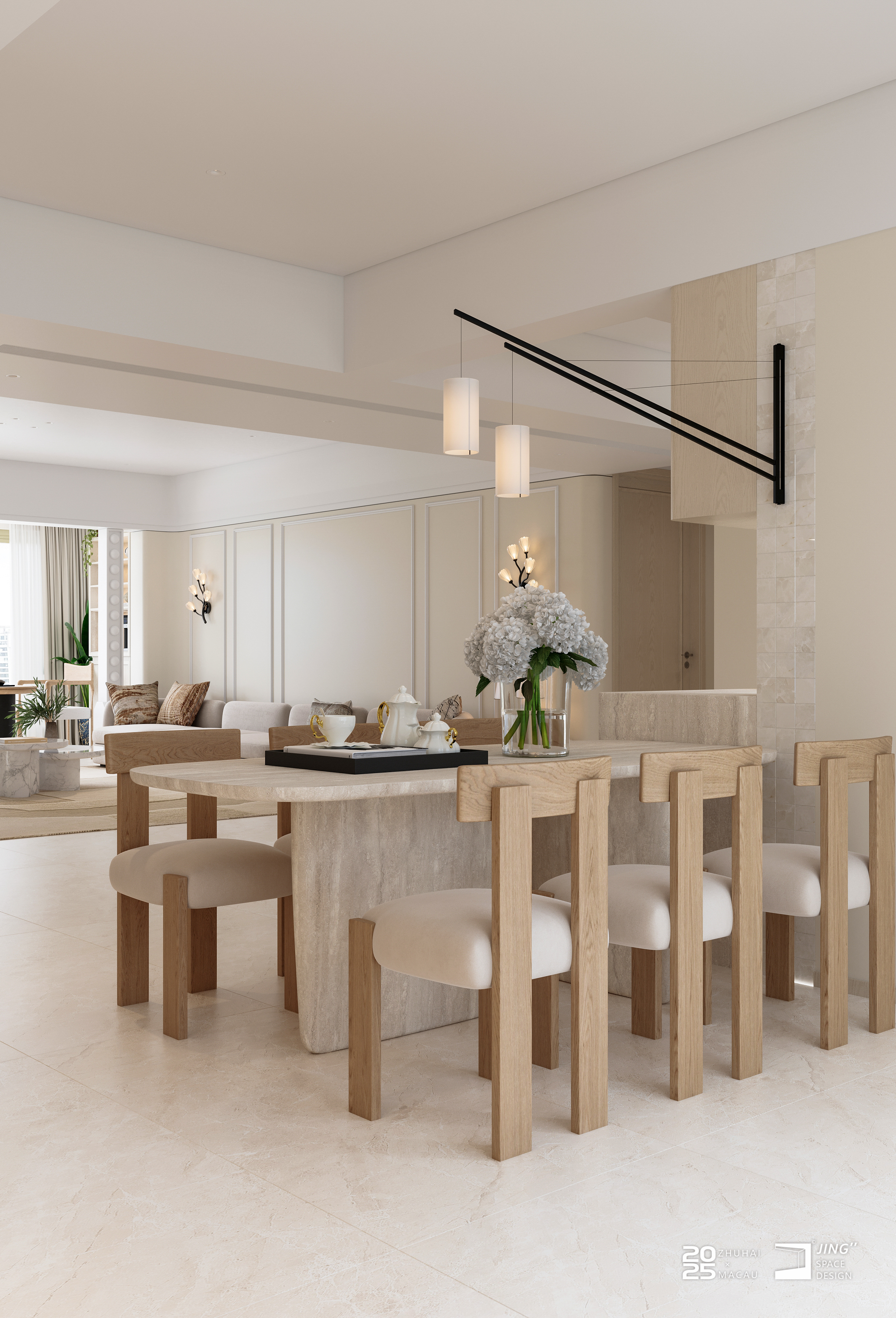 轻法式自然风大平层设计-11