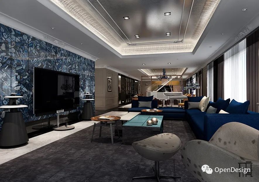 玥庭国际 · 蓝色调的时尚与古典交融的住宅设计丨中国台中丨天境设计-16
