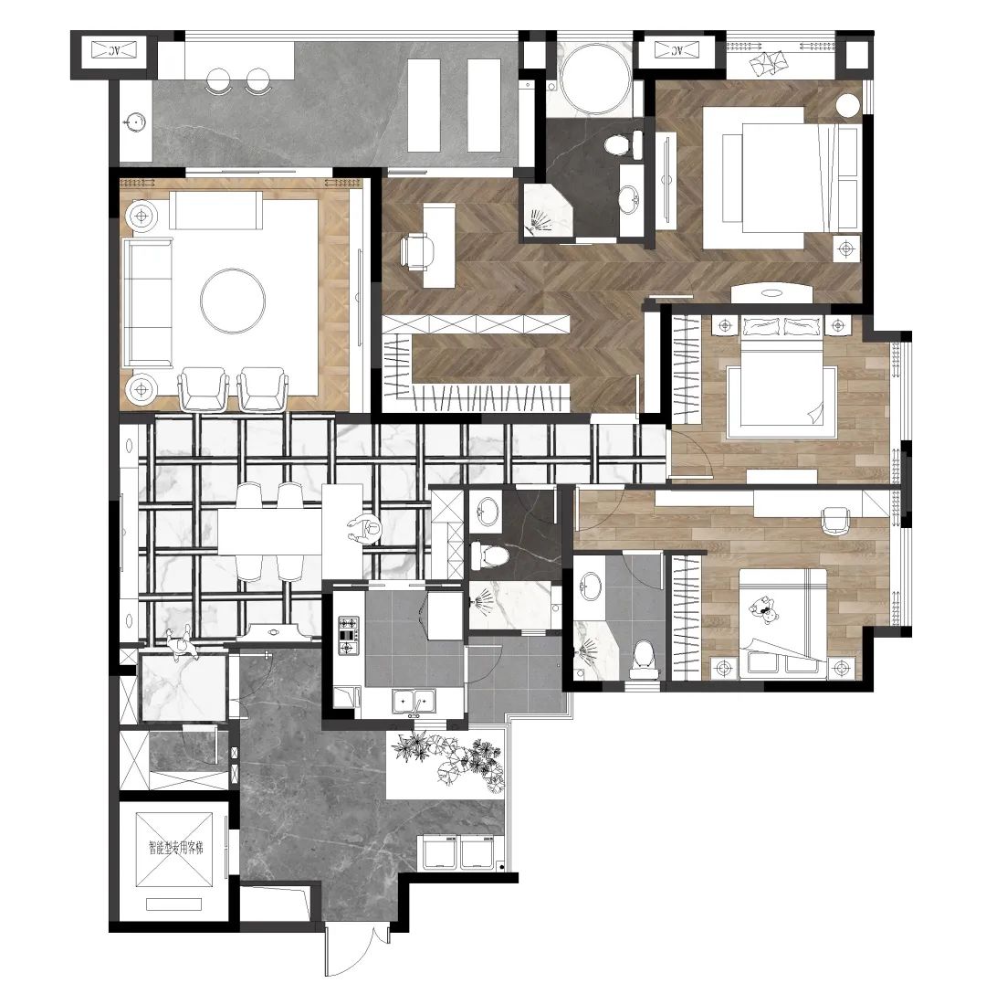 黑白法式浪漫,打造江景房的洄游流动感-77